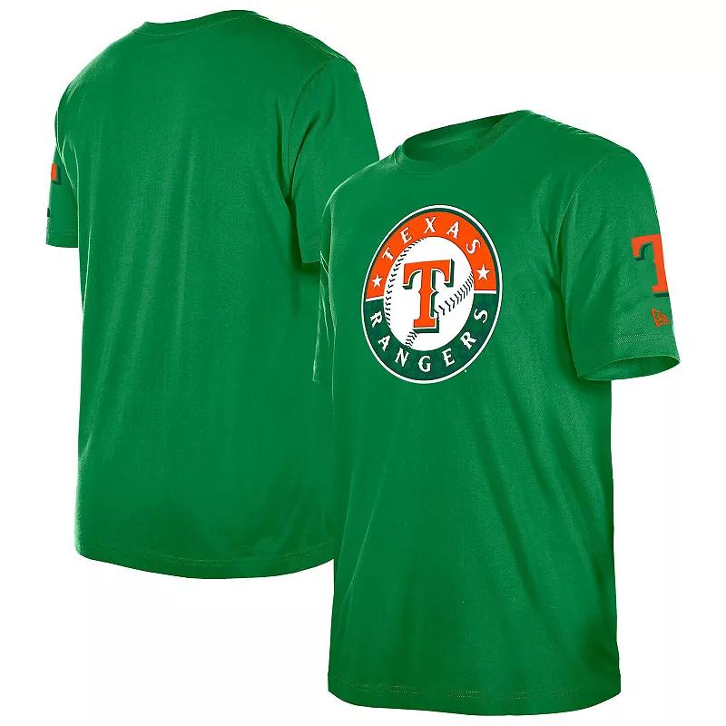 Men's New Era Kelly Green Texas Rangers St. Patrick's Day Shamrock Fill T-Shirt,  Product Image