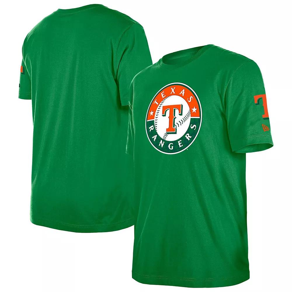 Men's New Era Kelly Green Texas Rangers St. Patrick's Day Shamrock Fill T-Shirt,  Product Image