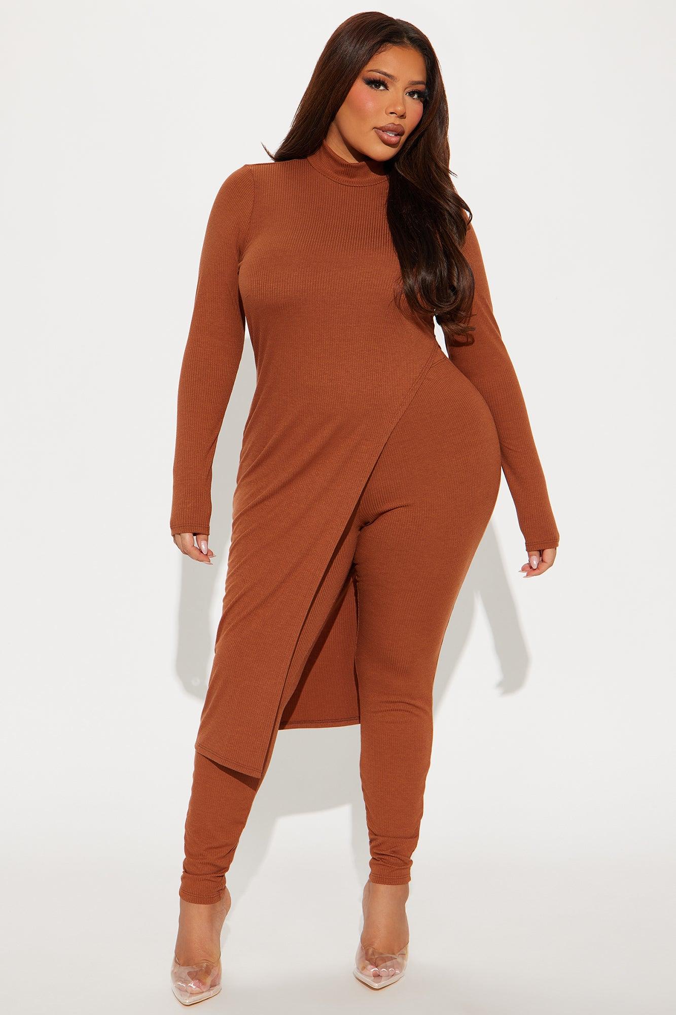 Watch Out For Her Legging Set - Brown Product Image