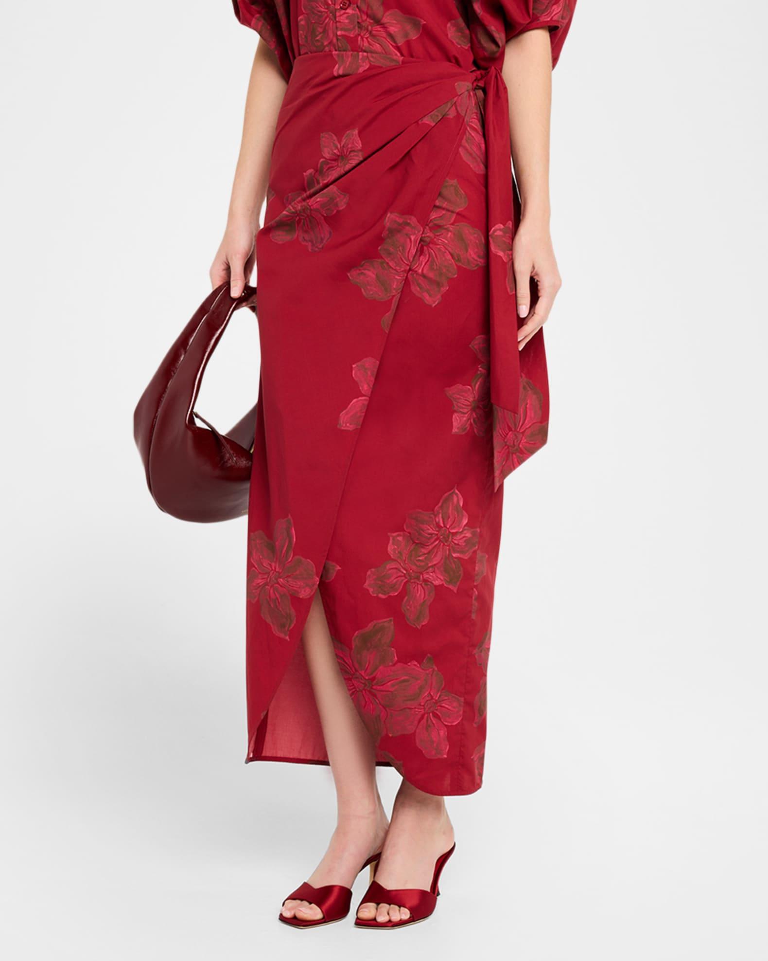 Ewa Floral-Print Maxi Wrap Skirt Product Image
