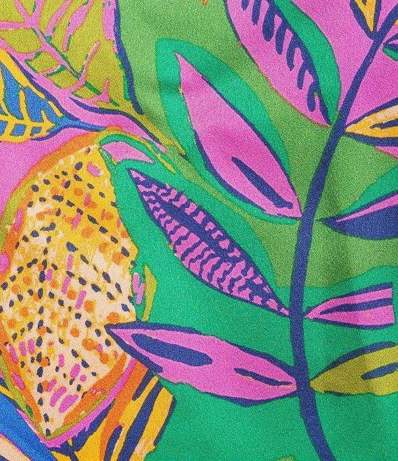 Sugarlips Wane Multi Tropical Floral Printed Square Neck Sleeveless Coordinating Crop Top Product Image