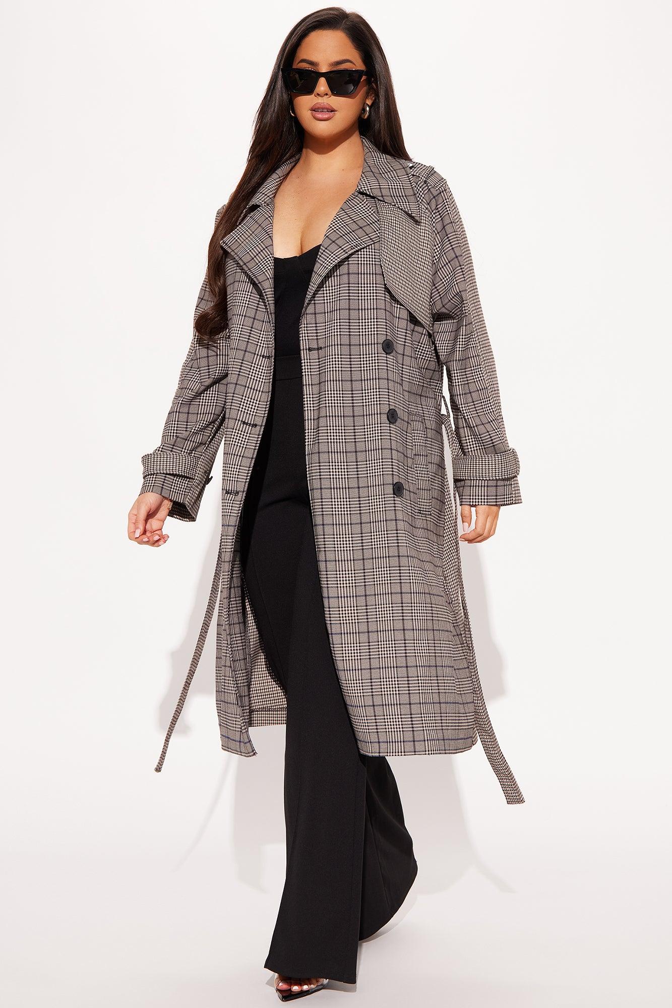 Prep School Plaid Trench - Khaki/combo Female Product Image
