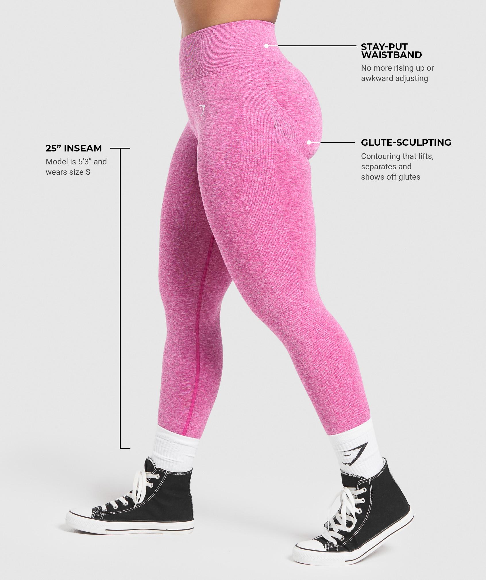 Gymshark Lift Seamless Leggings - Winning Pink/White Marl Female Product Image