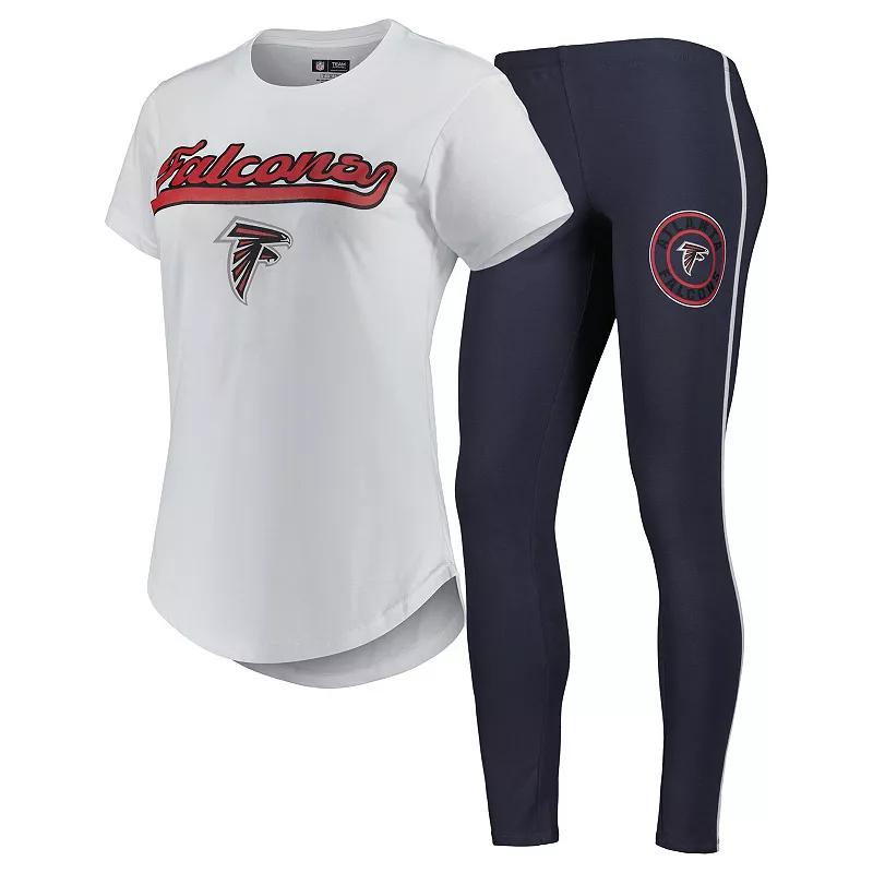 Women's Concepts Sport White/Charcoal Atlanta Falcons Sonata T-Shirt & Leggings Sleep Set,  Product Image