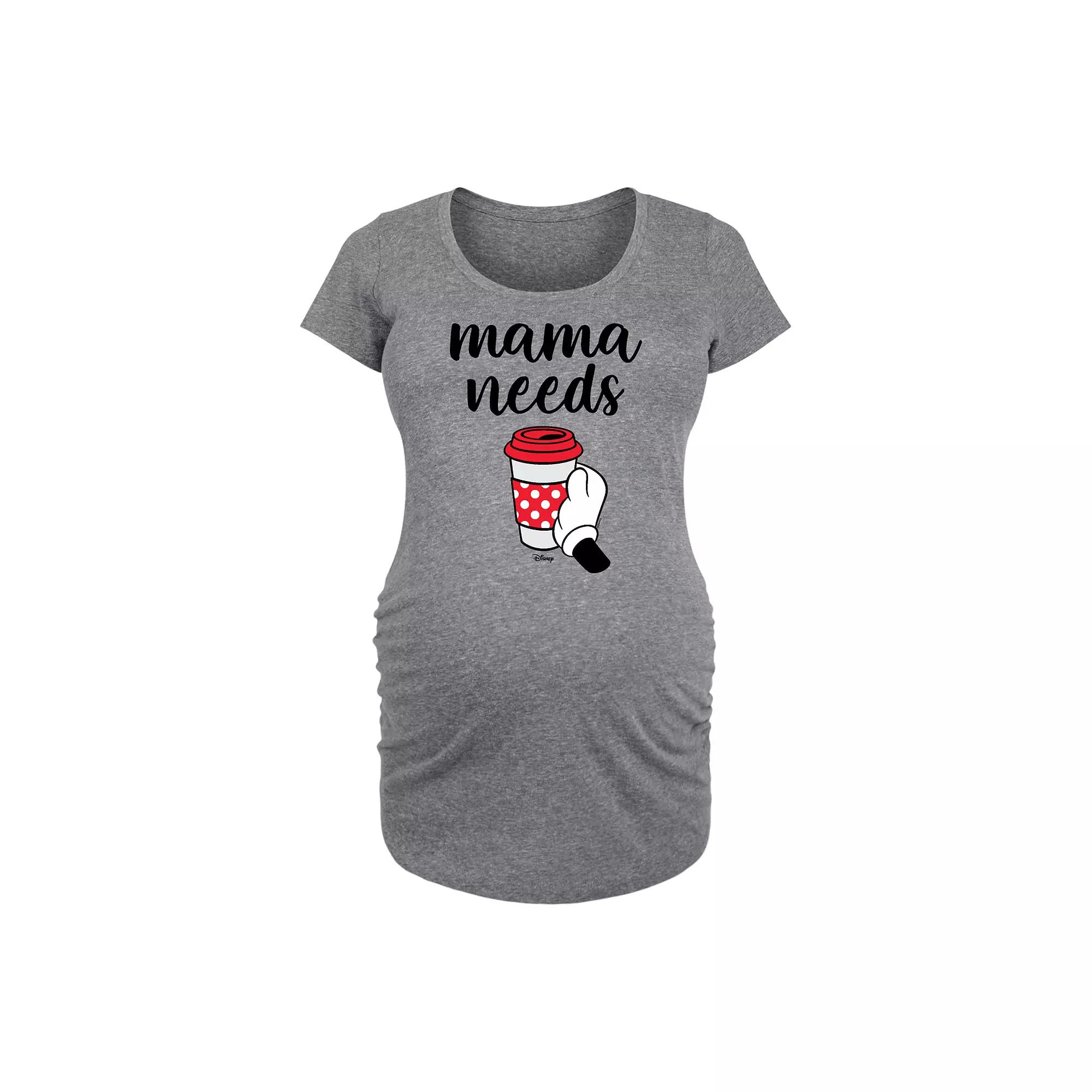 Disney's Minnie Mouse Maternity Mama Needs Coffee Graphic Tee, Women's,  Product Image