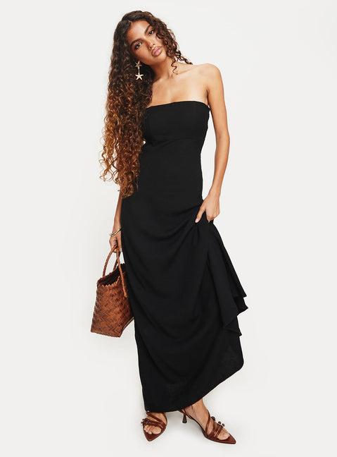 Yahir Strapless Maxi Dress Black Product Image