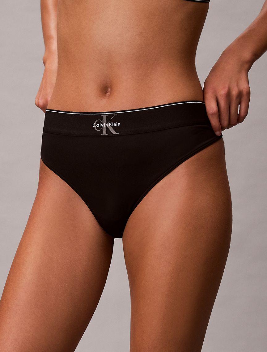 Graphic Monogram Microfiber Stretch Thong Product Image