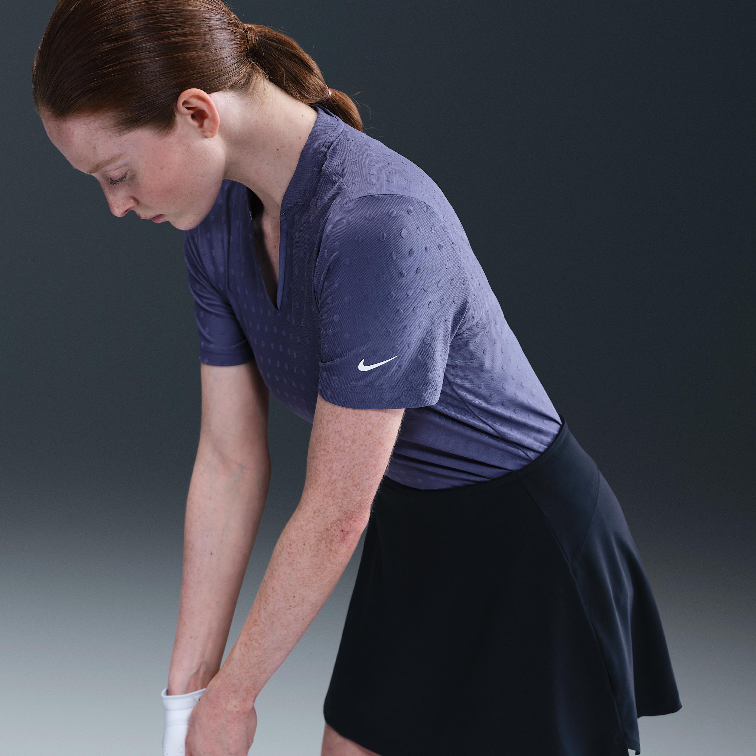 Nike Womens Tour Dri-FIT Short-Sleeve Blade Jacquard Golf Polo | FZ6302-508 Product Image