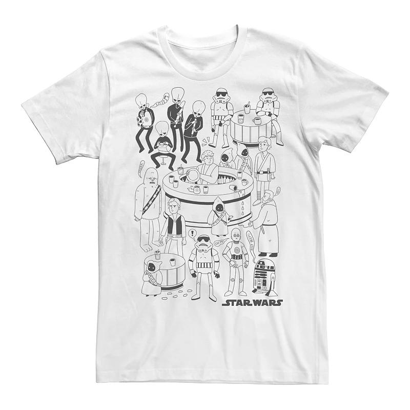 Men's Star Wars Mos Eisley Cantina Doodle Group Shot Graphic Tee,  Product Image