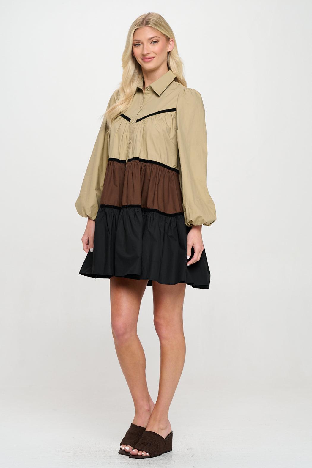 Multi Poplin Shirt Dress Product Image