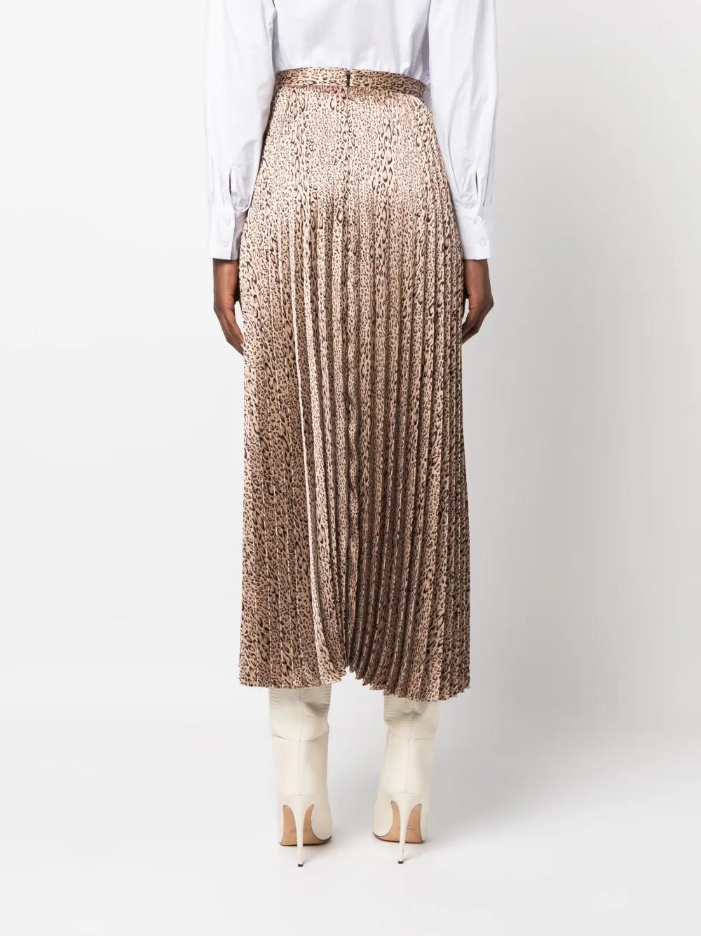 leopard-print pleated midi skirt Product Image
