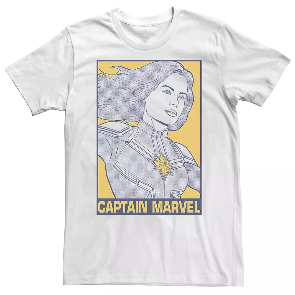 Big & Tall Marvel Avengers Endgame Captain Marvel Pop Art Tee, Men's, Size: 4XLT, White Product Image