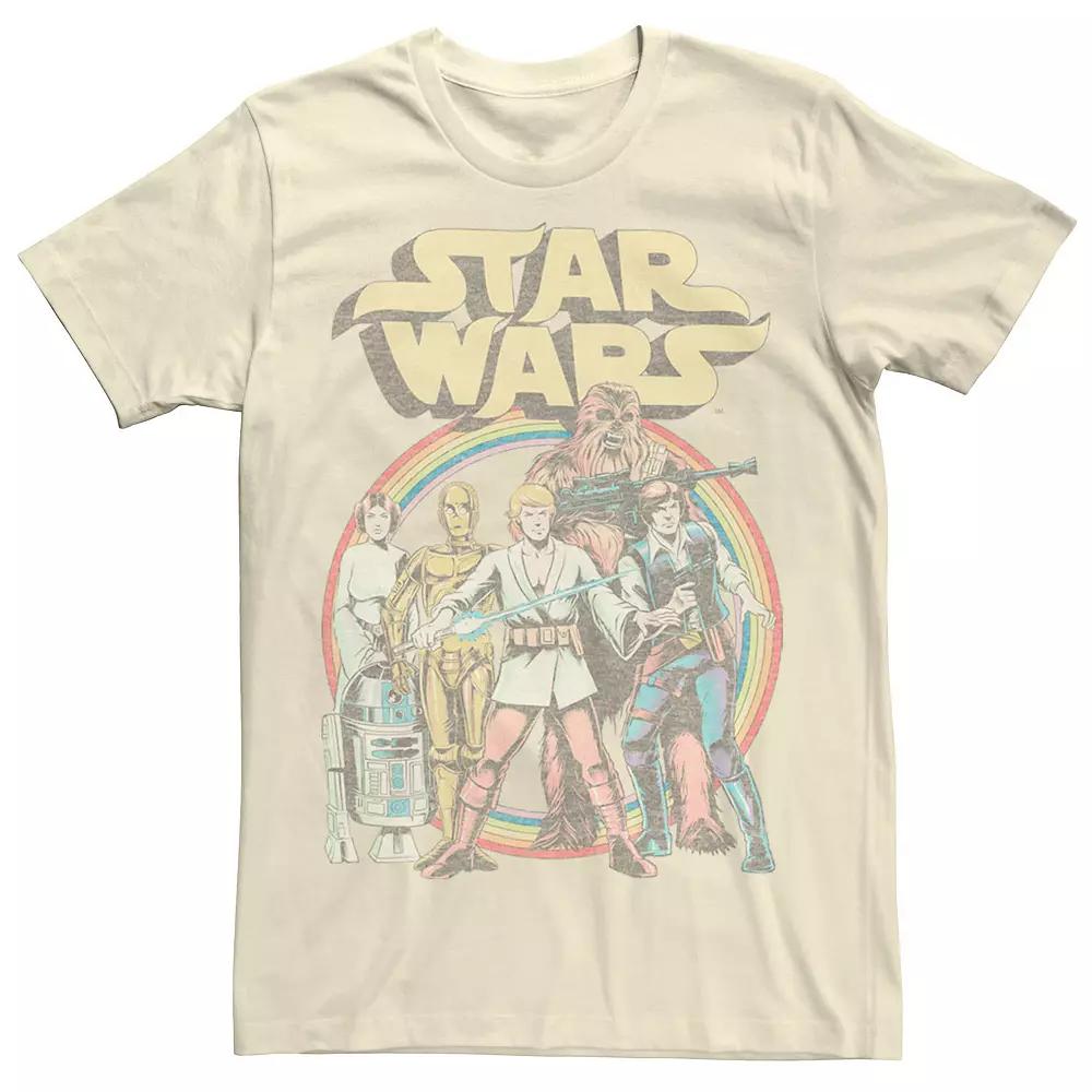 Men's Star Wars Rainbow Retro Group Logo Tee, Size: Medium, Natural Product Image