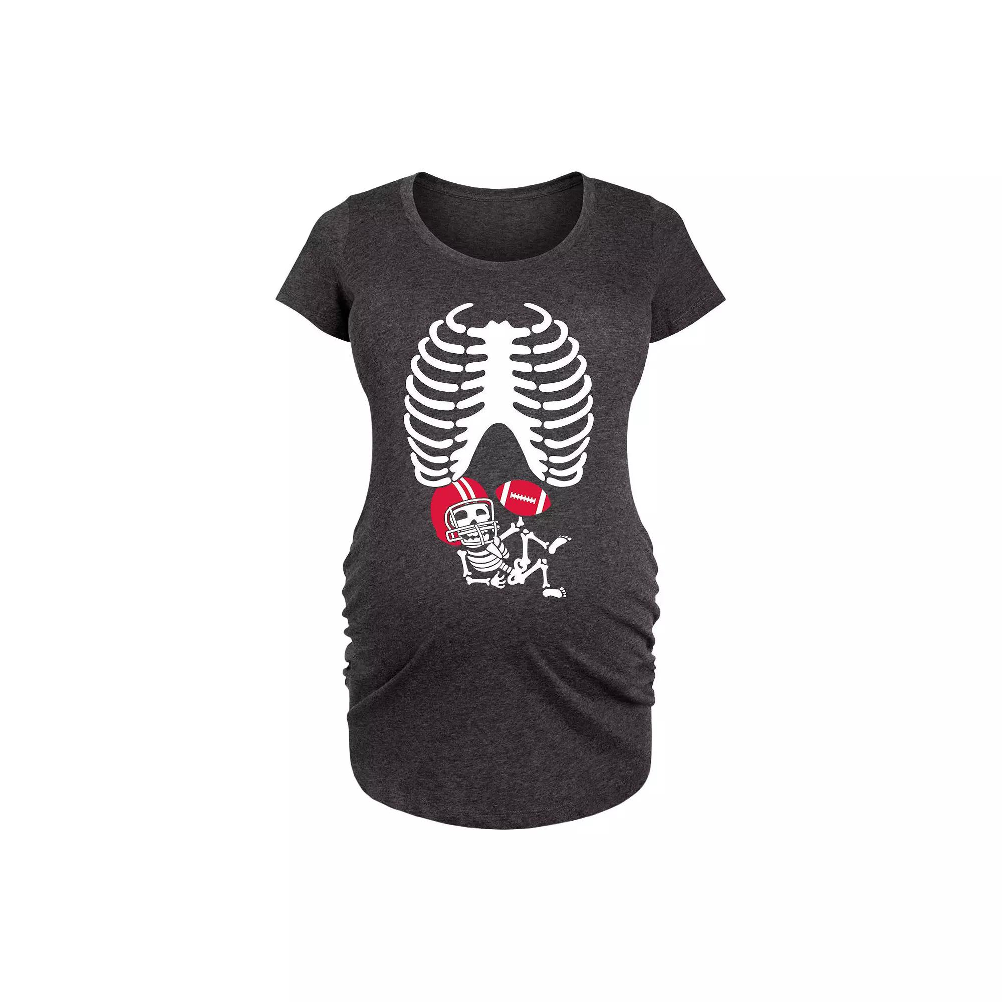 Maternity Skeleton Baby Football Graphic Tee, Women's,  Product Image