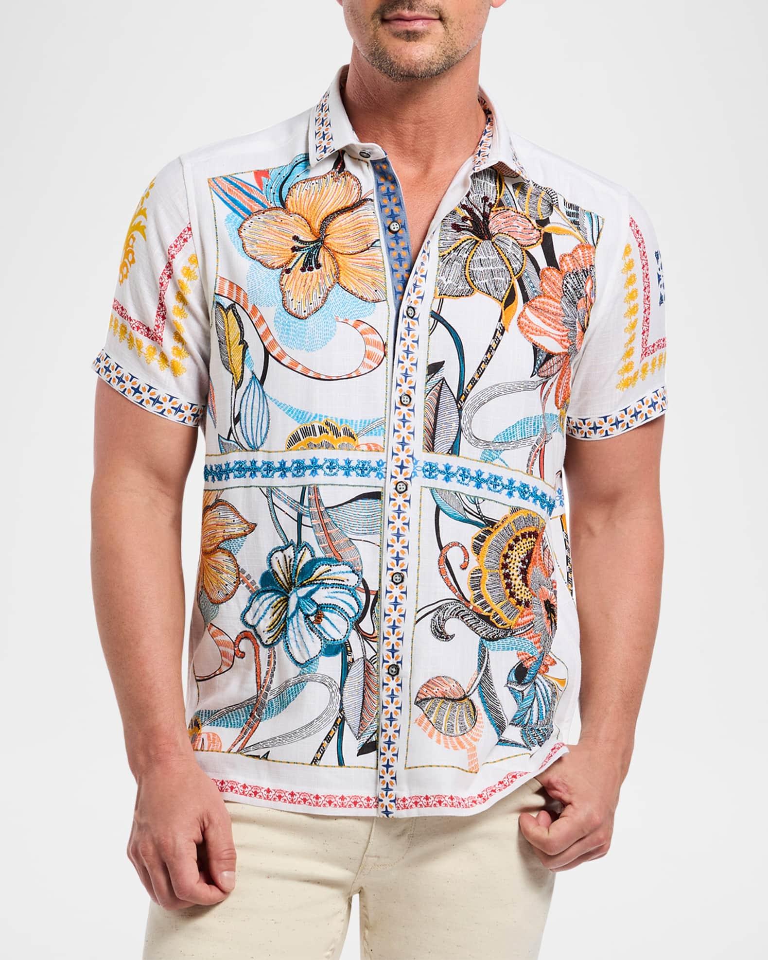 Mens Manzu Abstract Woven Shirt - Product Image