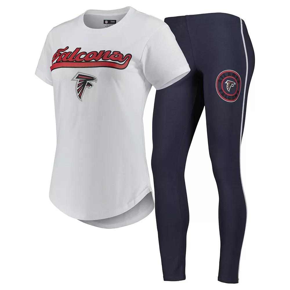 Women's Concepts Sport White/Charcoal Atlanta Falcons Sonata T-Shirt & Leggings Sleep Set,  Product Image