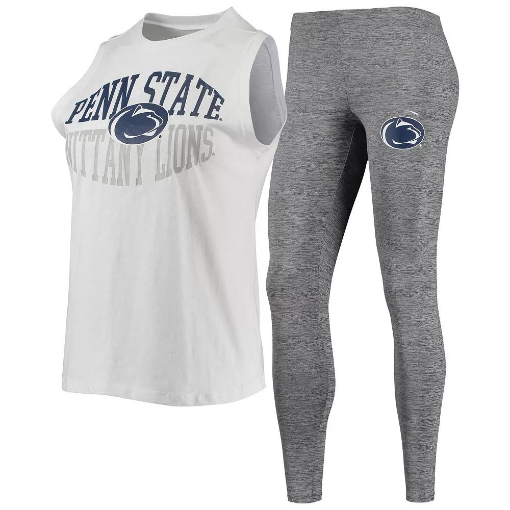 Women's Concepts Sport Charcoal/White Penn State Nittany Lions Tank Top & Leggings Sleep Set,  Product Image