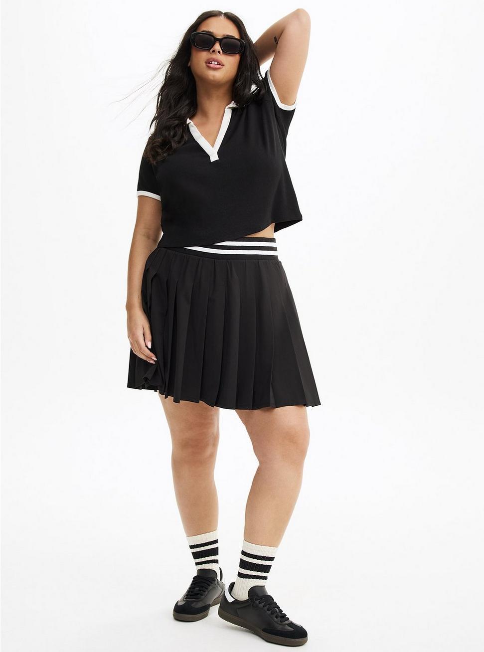Pleated Active Skirt With Bike Short Product Image