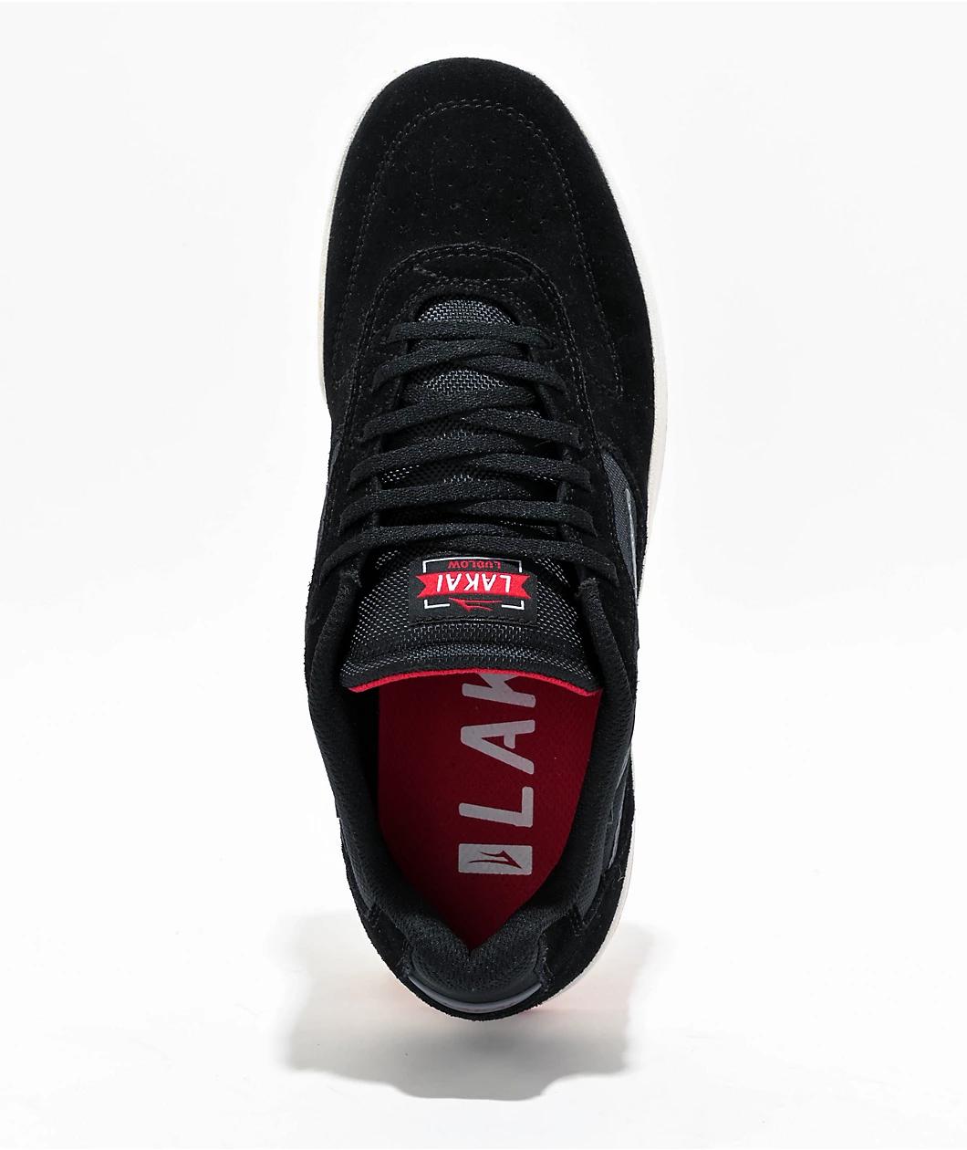 Lakai Ludlow Black & White Skate Shoes Product Image