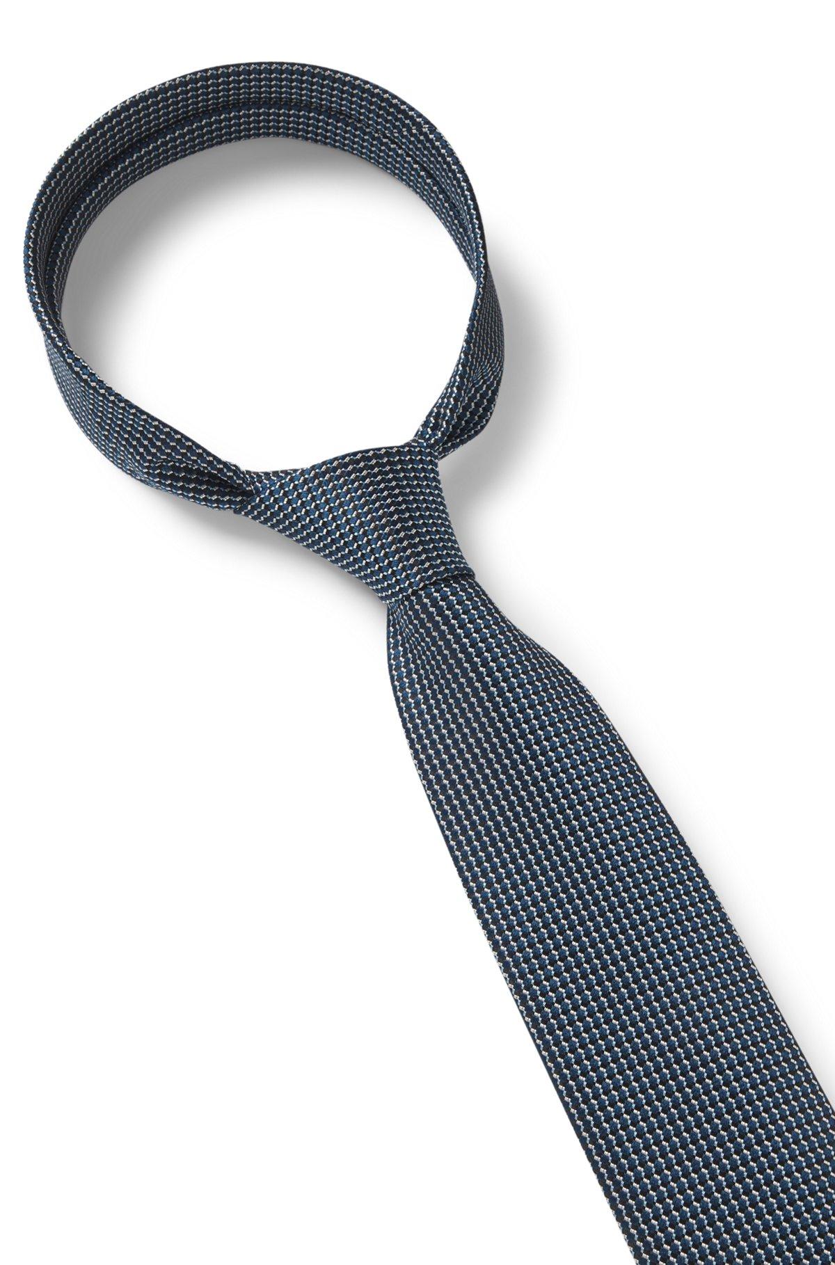 BOSS - Silk tie with micro pattern - Turquoise Product Image
