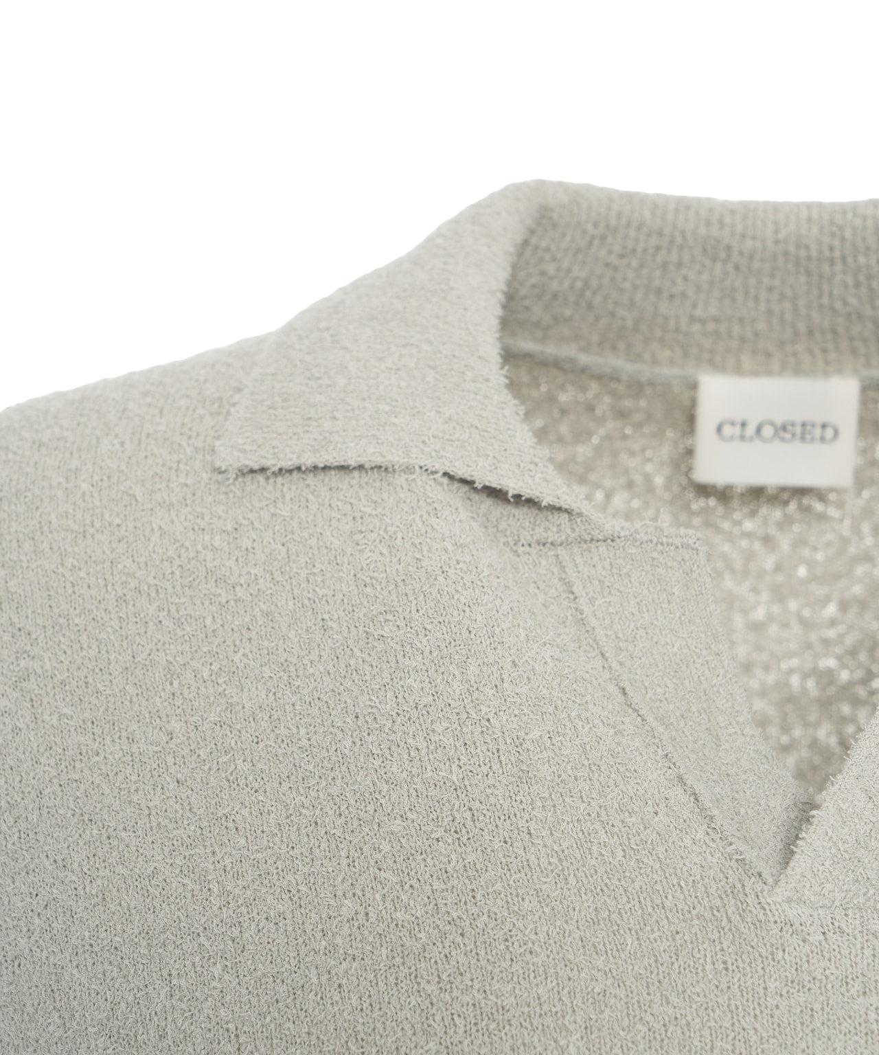 Boucle knit polo shirt Product Image