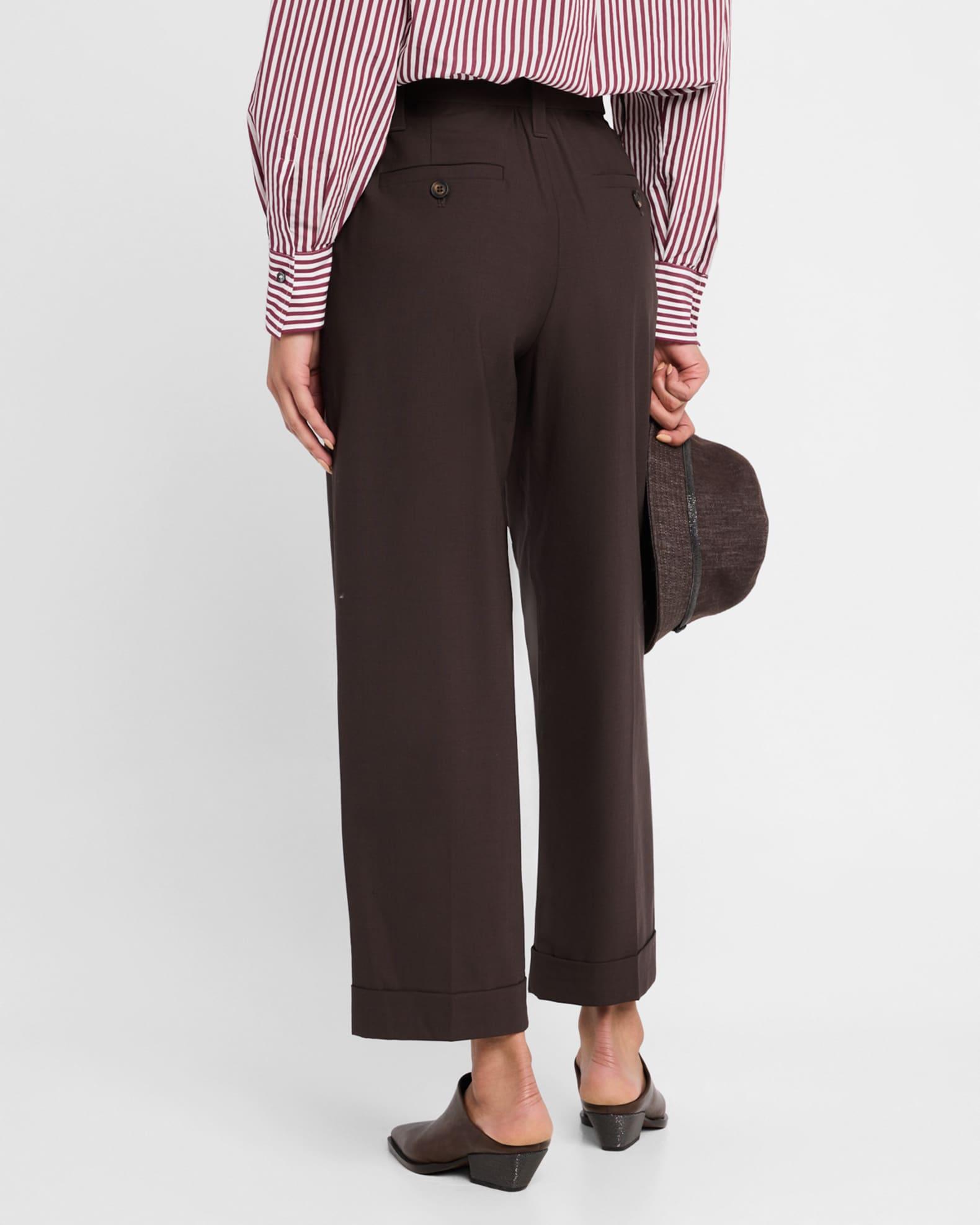 Tropical Wool Baggy Sartorial Pleated Ankle Pants Product Image