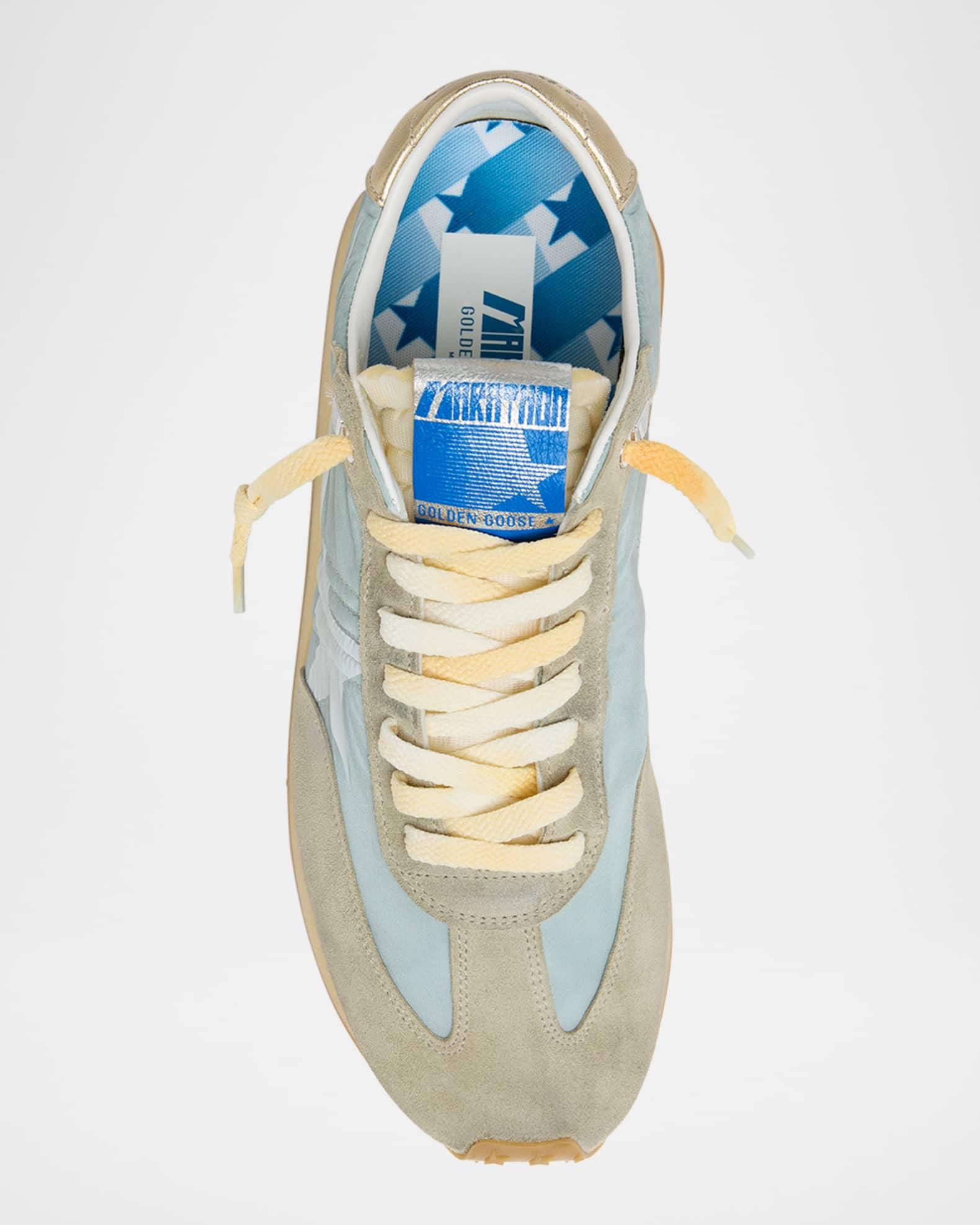 Men's Nylon and Suede Running Marathon Sneakers Product Image