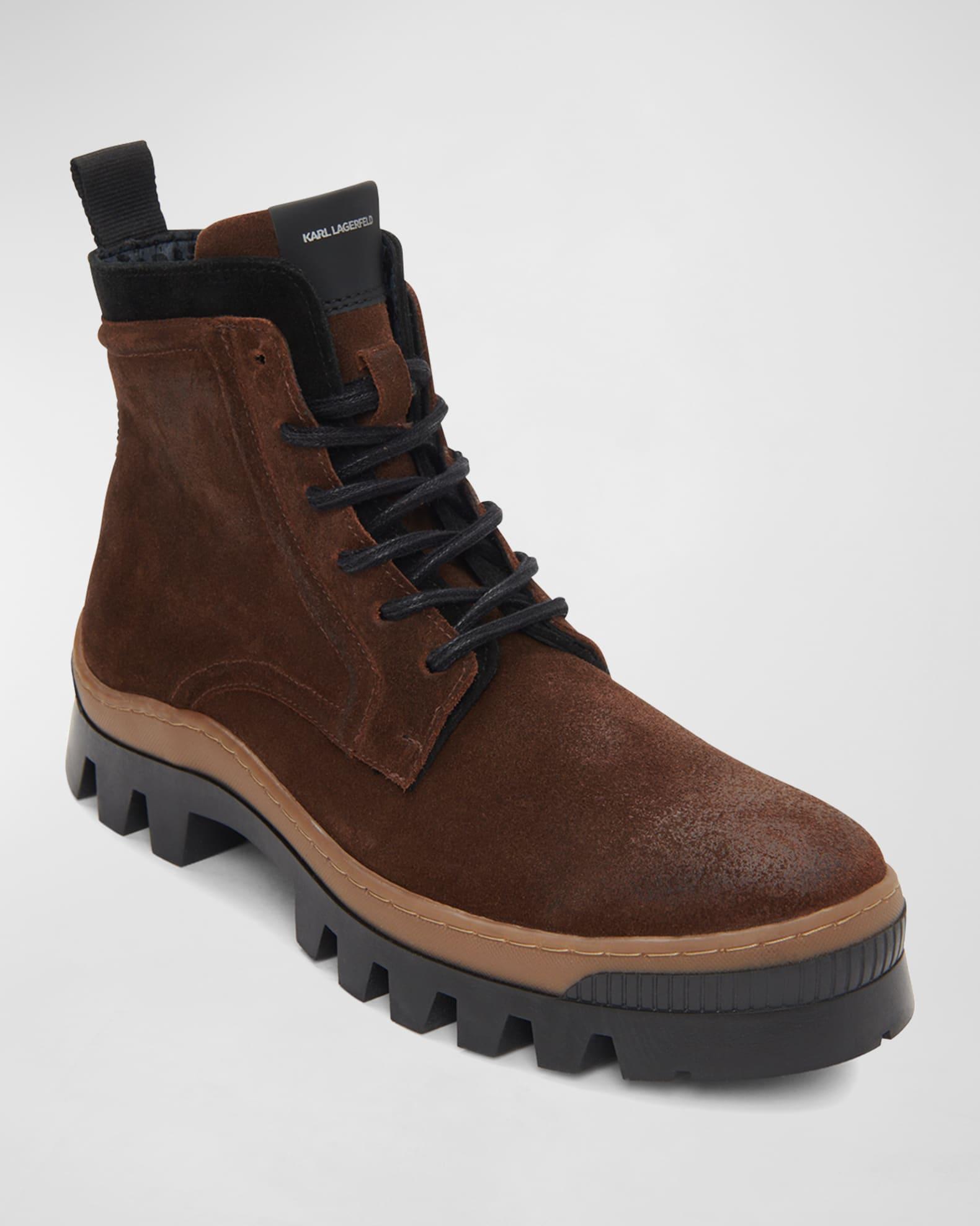 Men's Lug-Sole Suede Combat Boots  Product Image