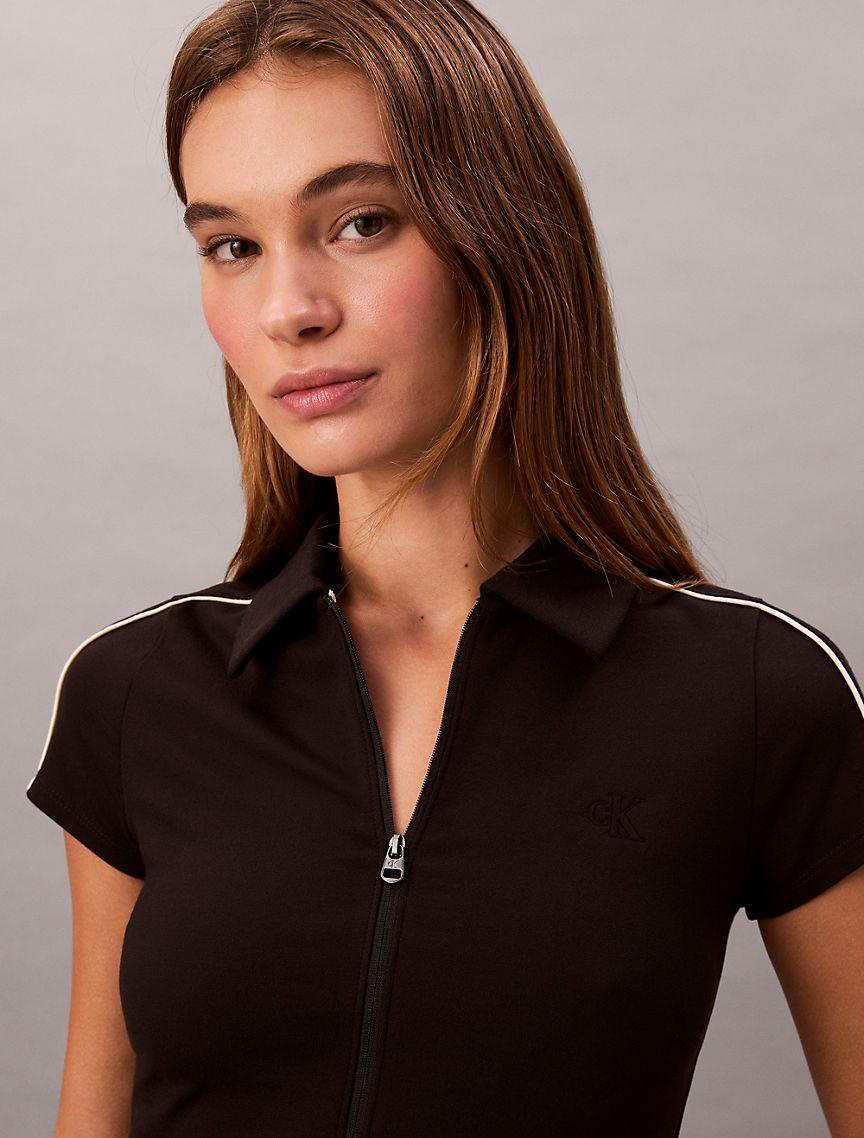 Tech Knit Cropped Polo Shirt Product Image
