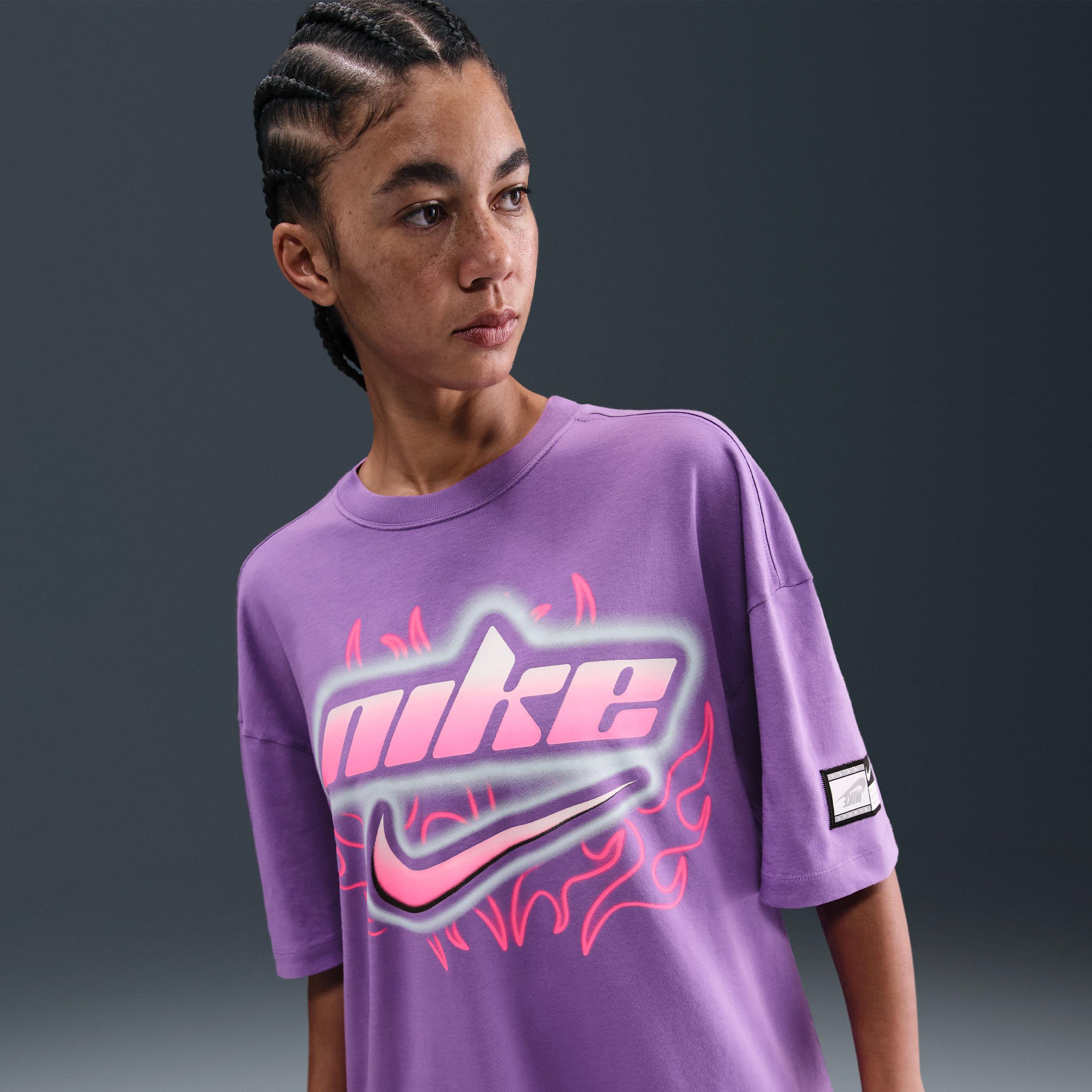 Womens Nike Sportswear Oversized Graphic T-Shirt | FZ1146-521 Product Image
