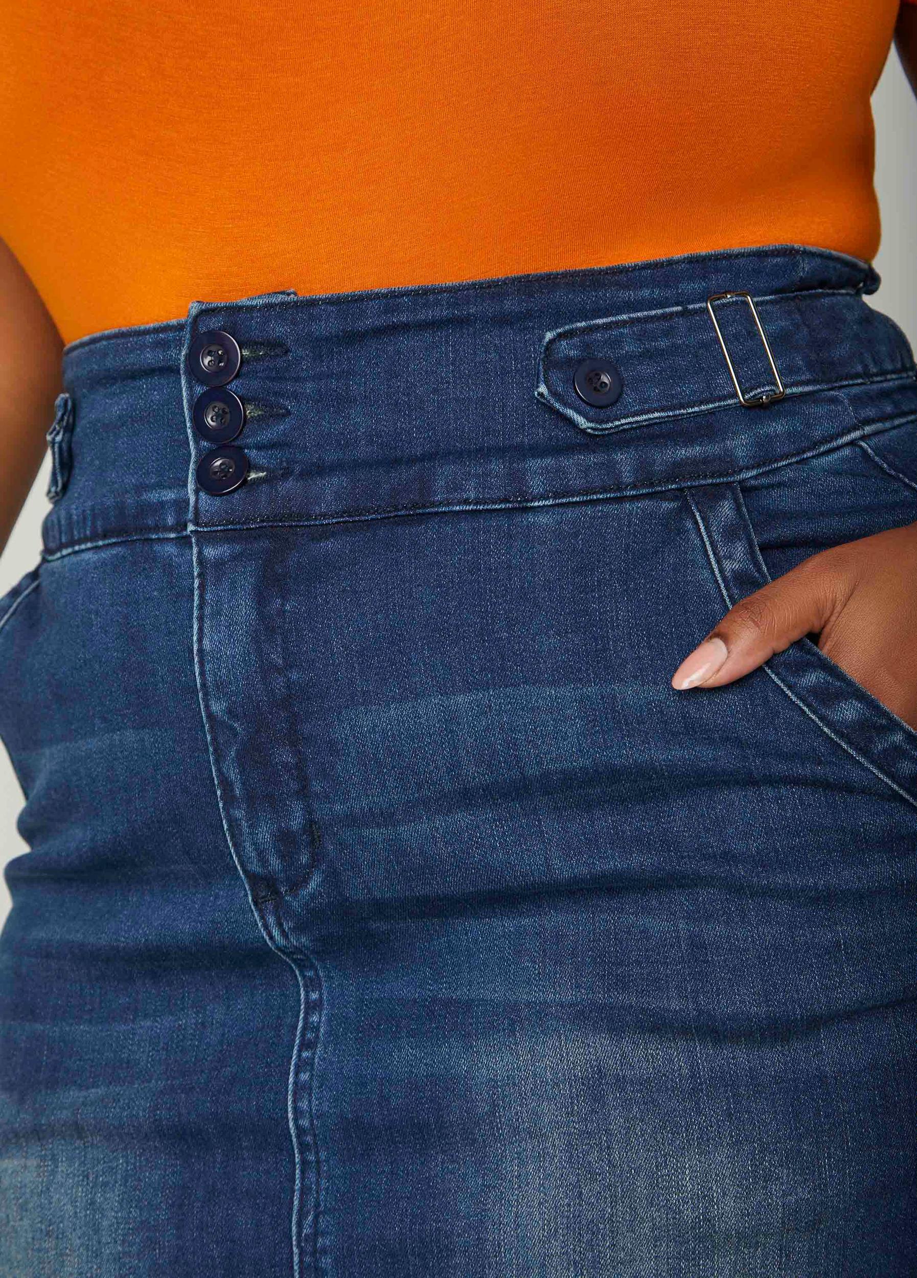 Plus Size Denim Pencil Skirt Ashley Stewart Product Image