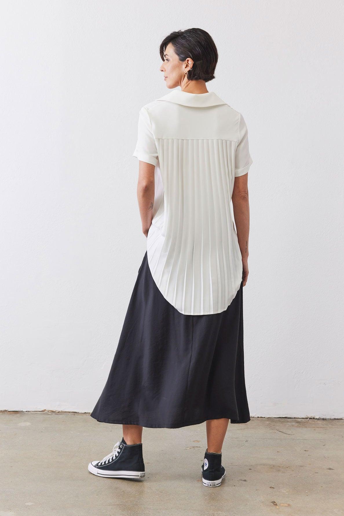 Look In The Back Pleated Blouse Product Image