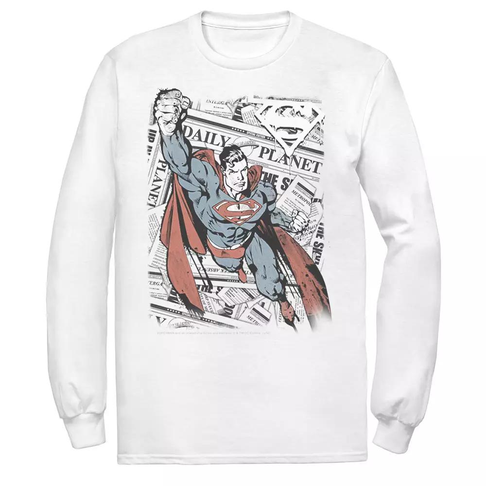 Men's DC Comics Superman Daily Planet Background Poster Tee,  Product Image