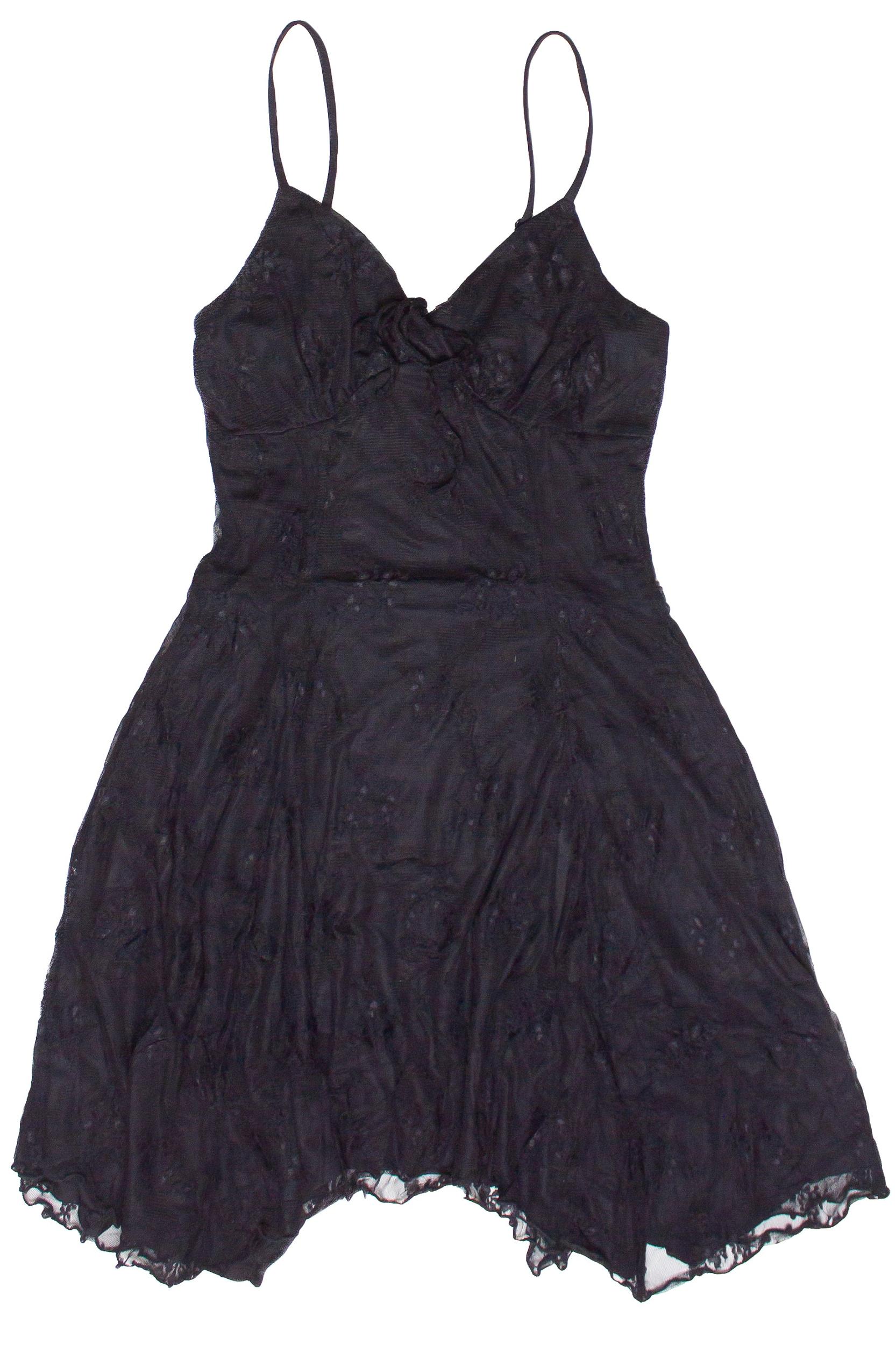 Mesh Lace Hanky Hem Mini Dress Product Image