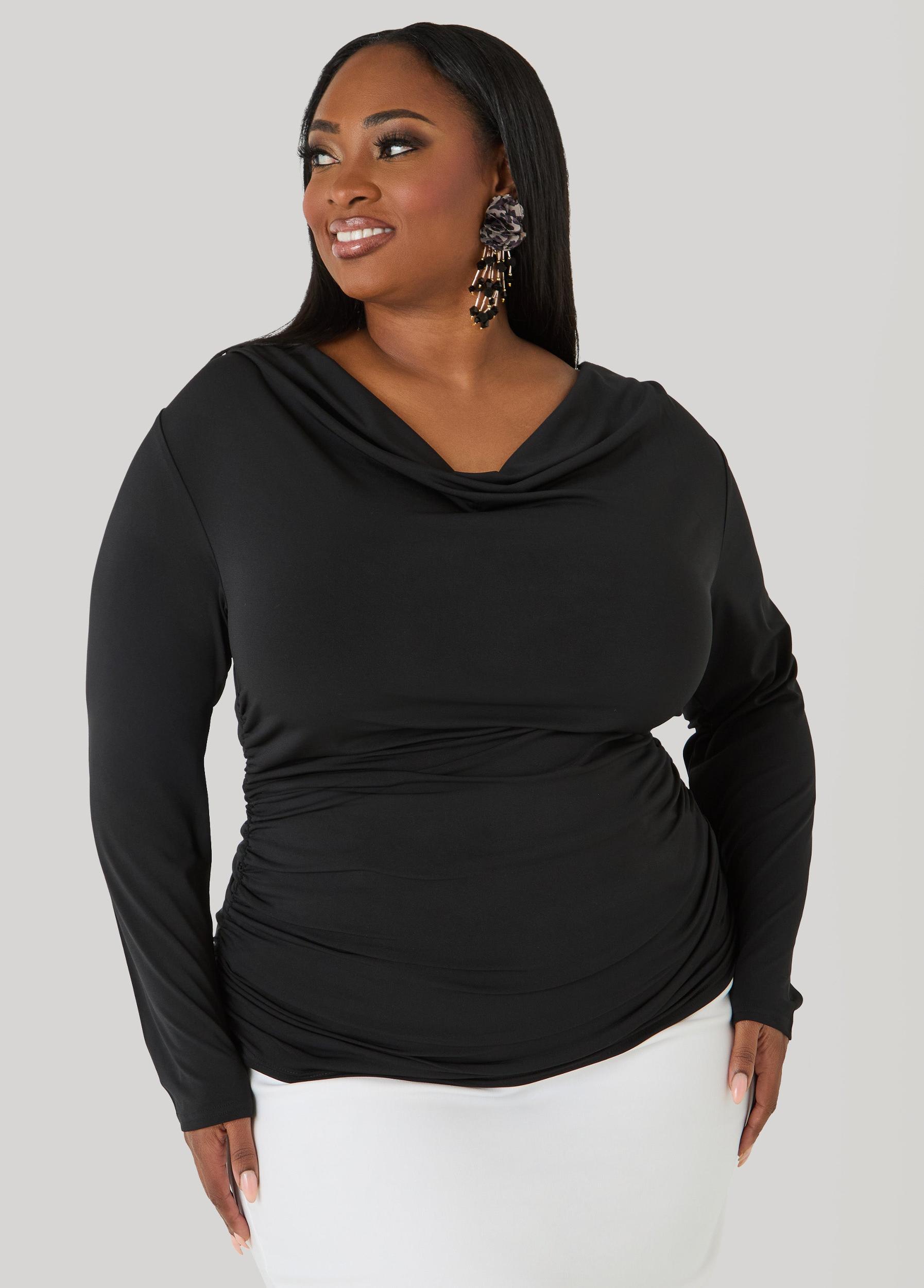 Cowl Neck Ruched Top Product Image