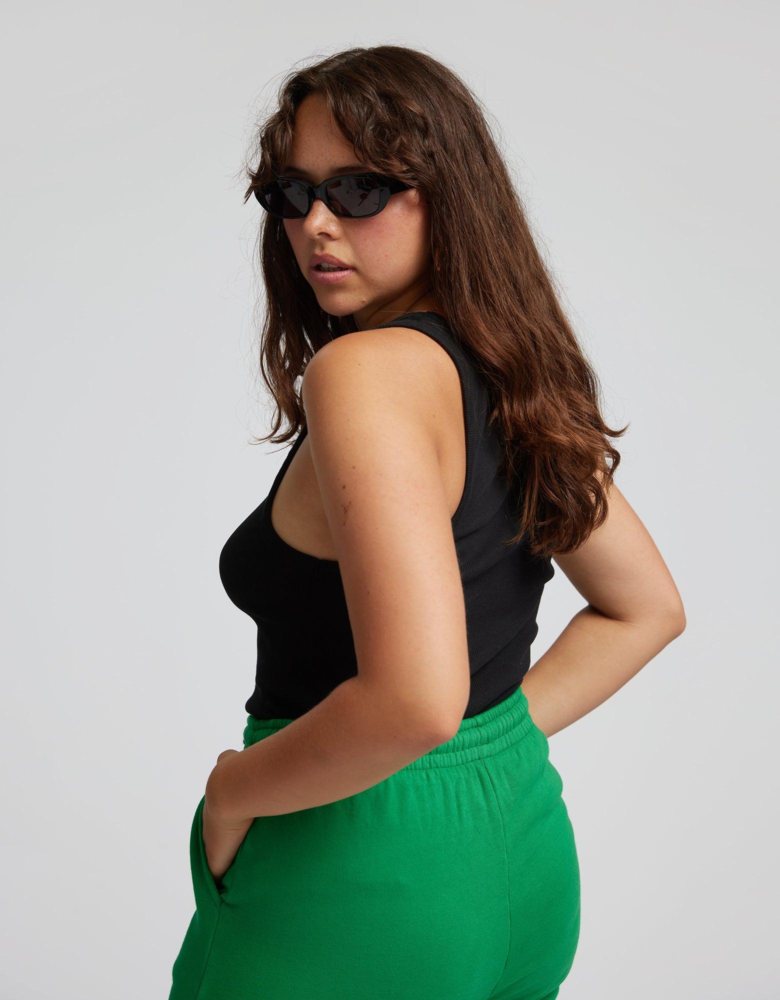 Women Organic Rib Tank Top - Powder Blue Product Image