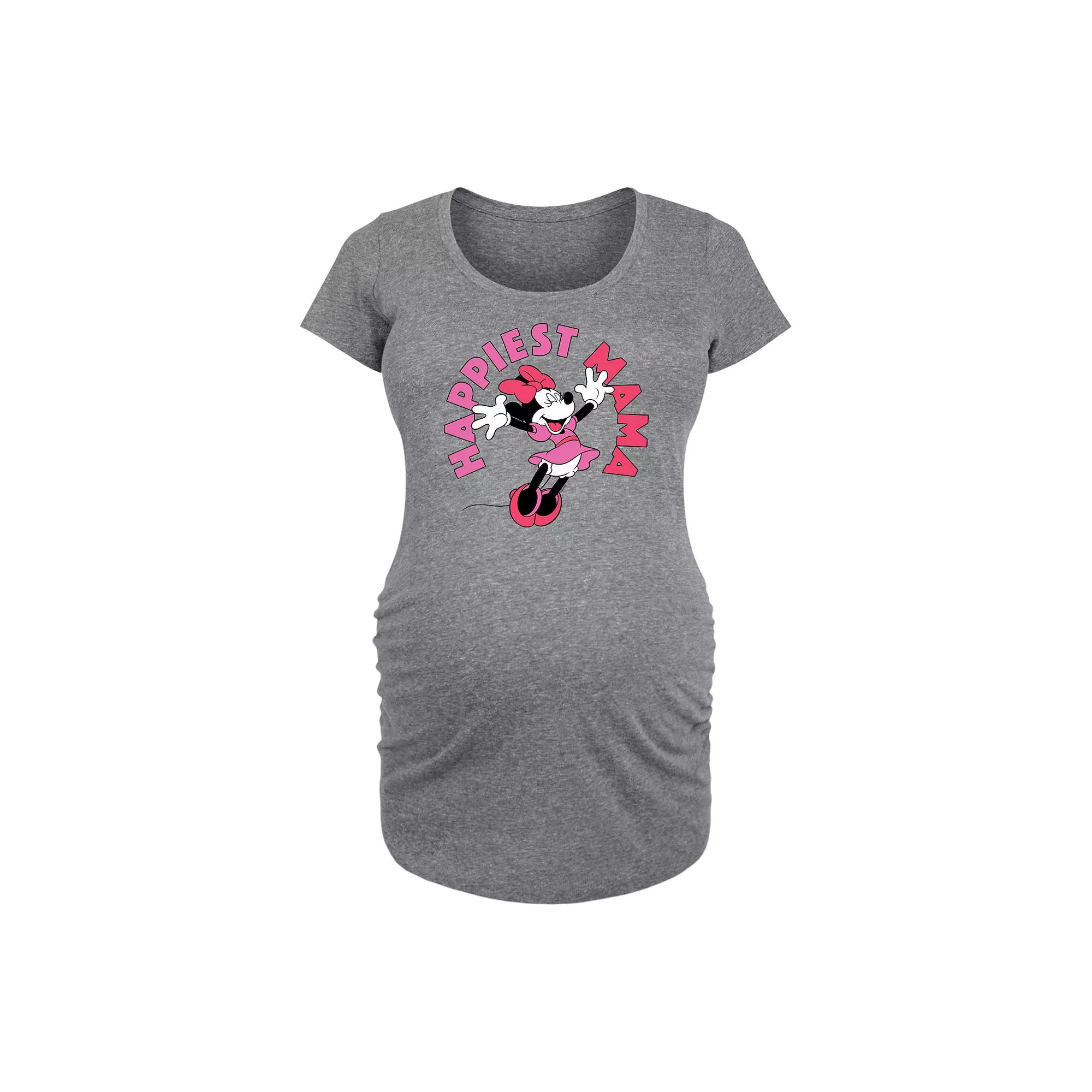 Disney's Minnie Mouse Maternity Happiest Mama Graphic Tee, Women's,  Product Image