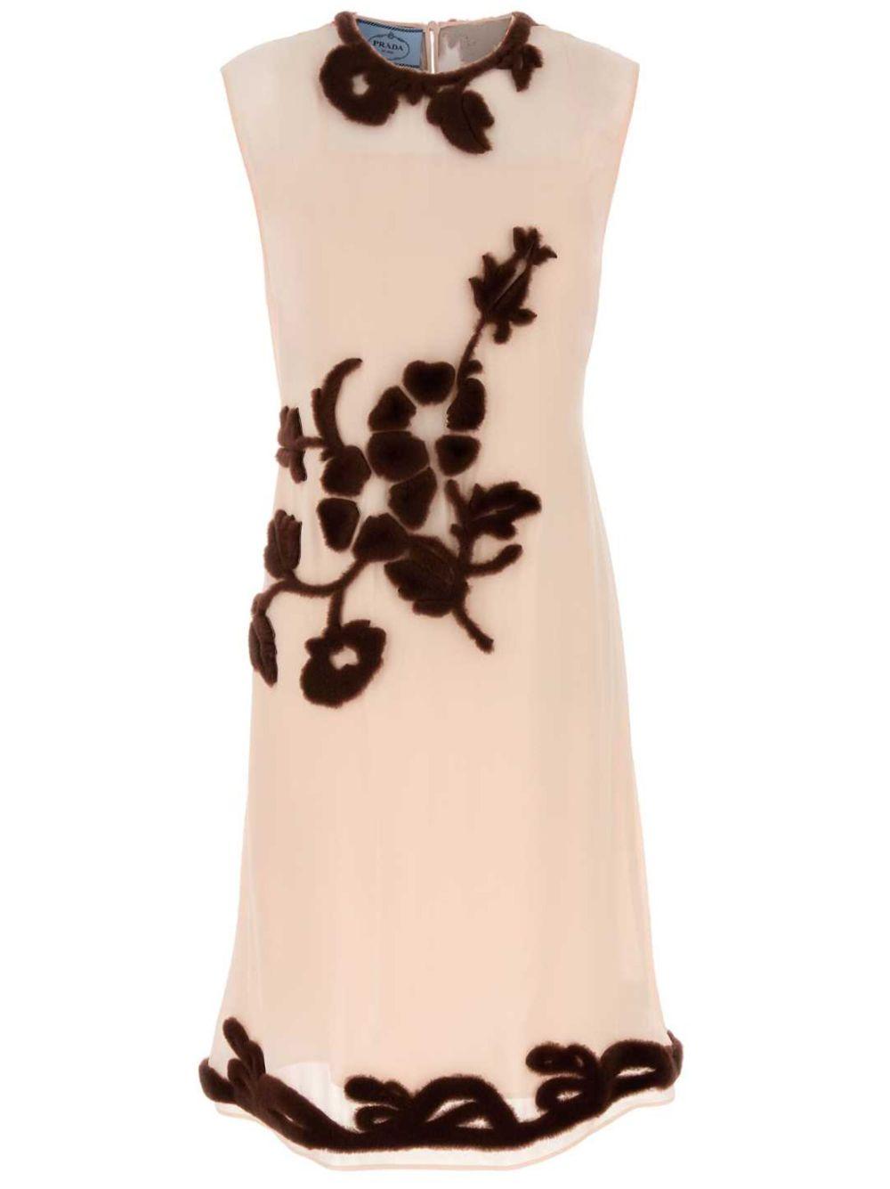 floral-embroidered silk midi dress Product Image