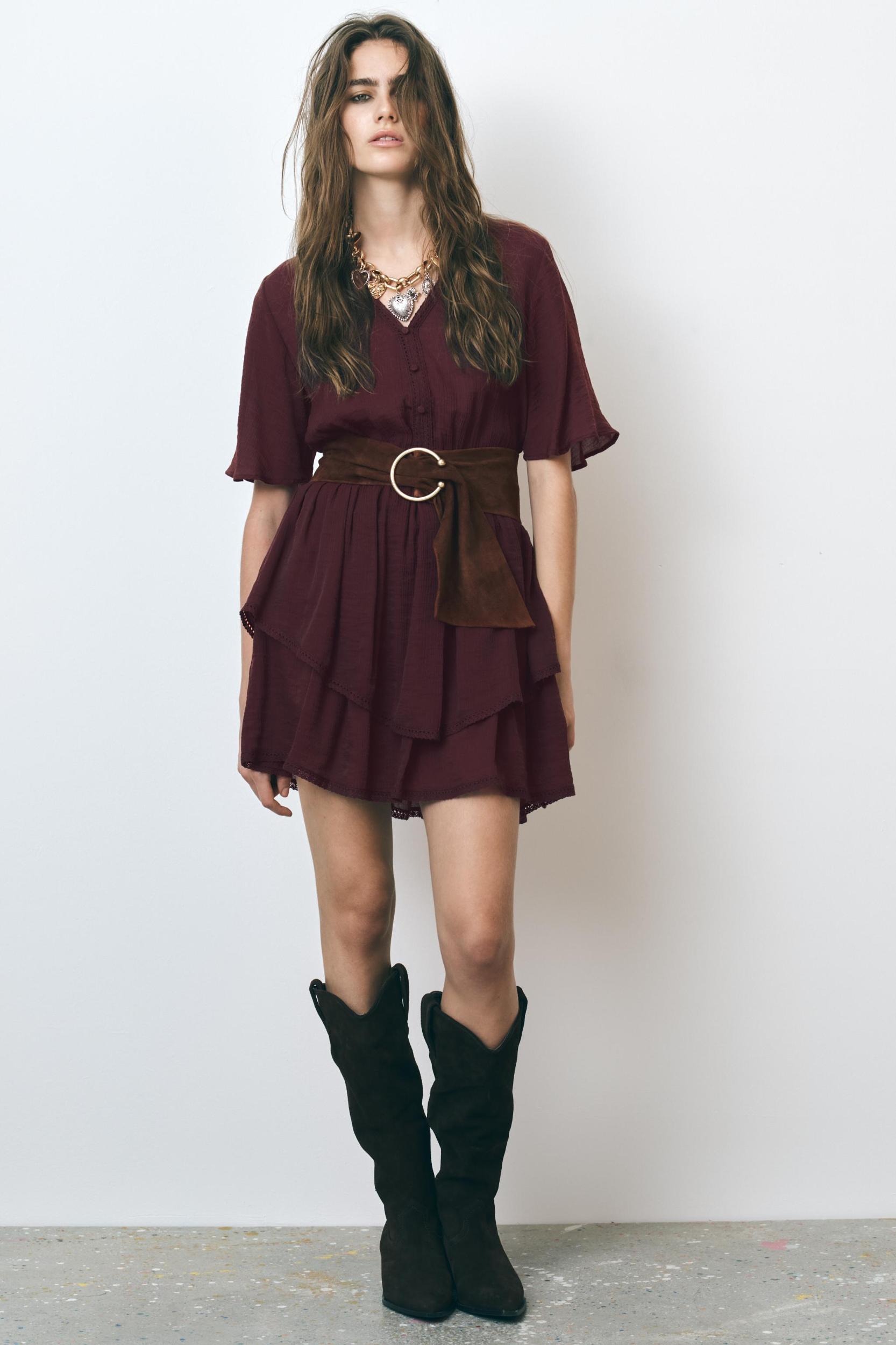 LACE TRIM MINI DRESS Product Image