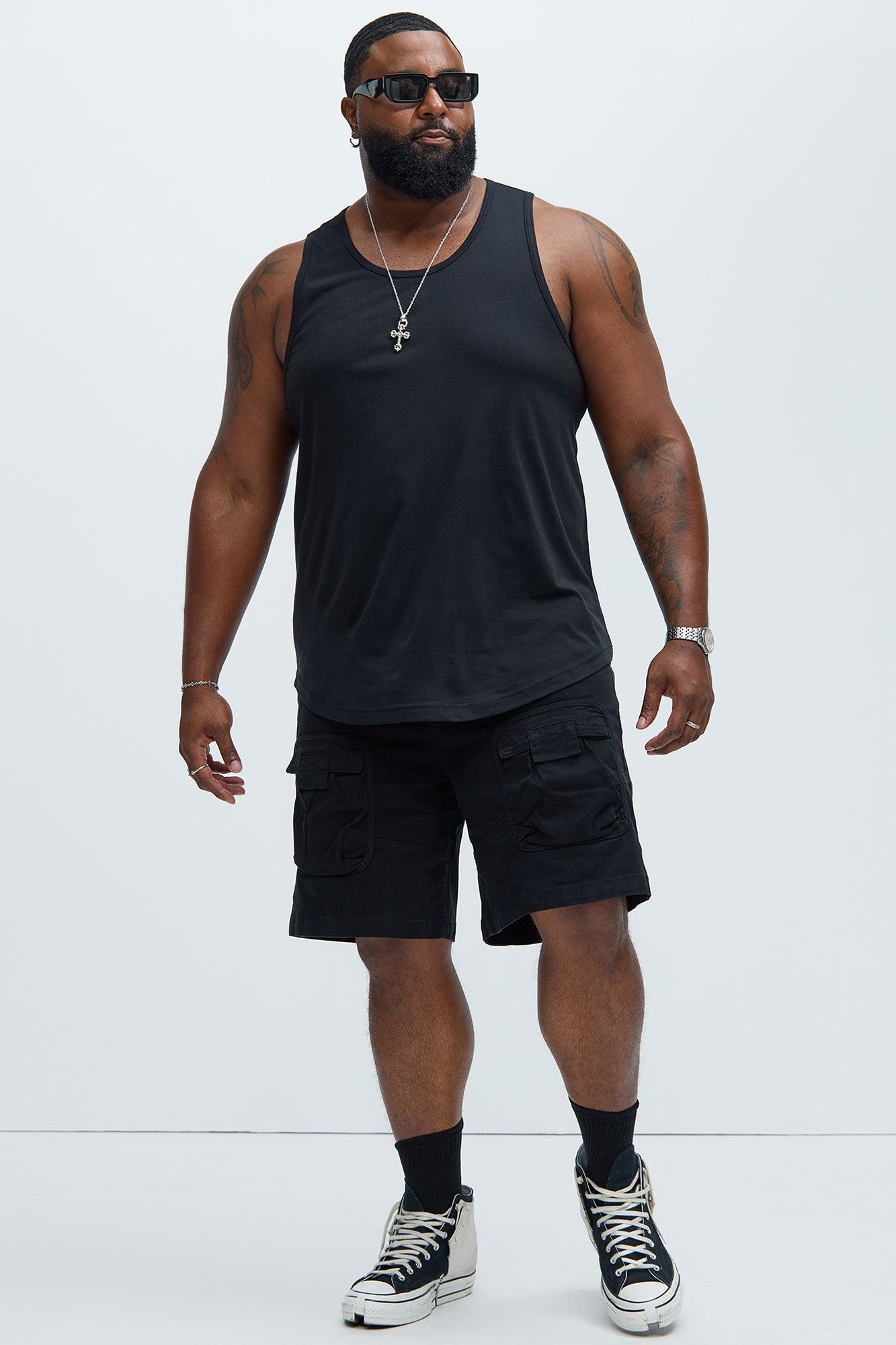Essential Scallop Tank Top - Black Product Image