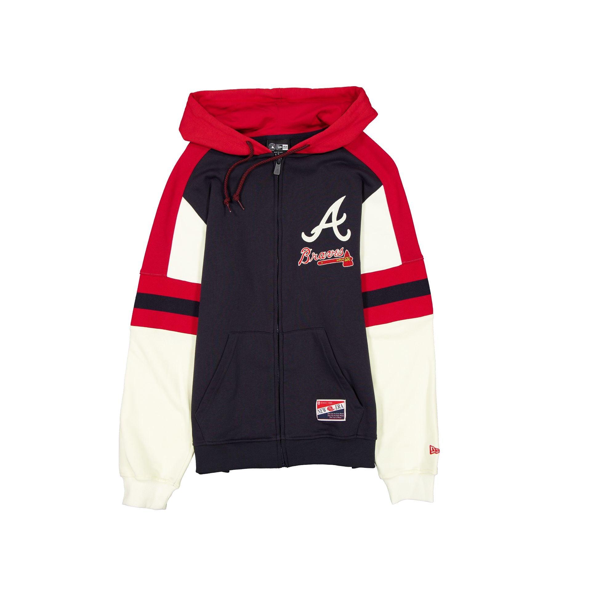 Atlanta Braves Throwback Zipper Hoodie Male Product Image