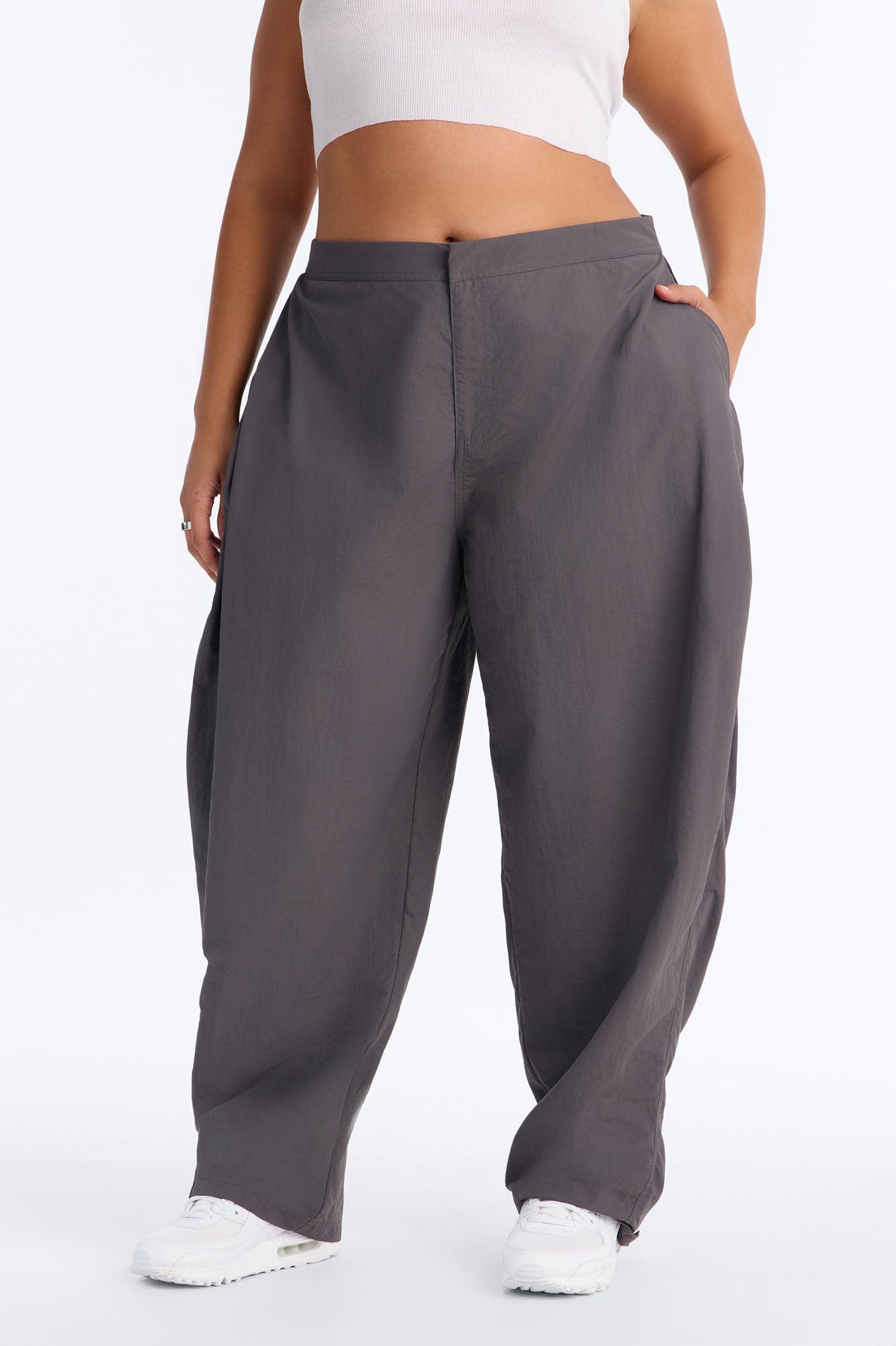 Nylon Windbreaker Pant - Charcoal Female Product Image