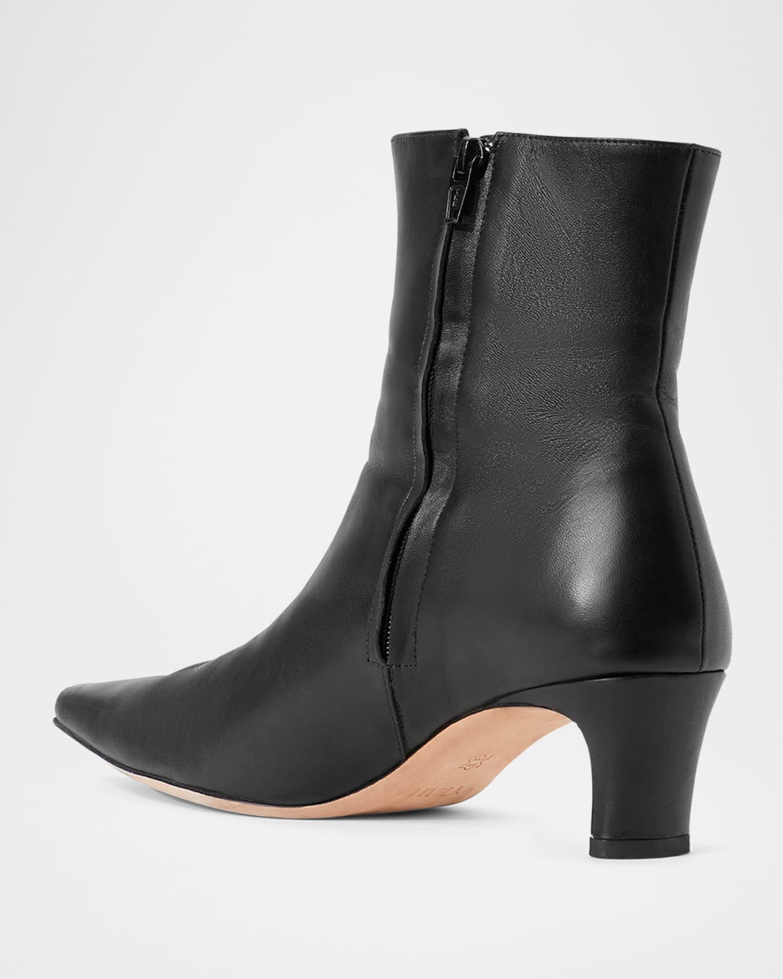 Wally Leather Square-Toe Ankle Booties Product Image