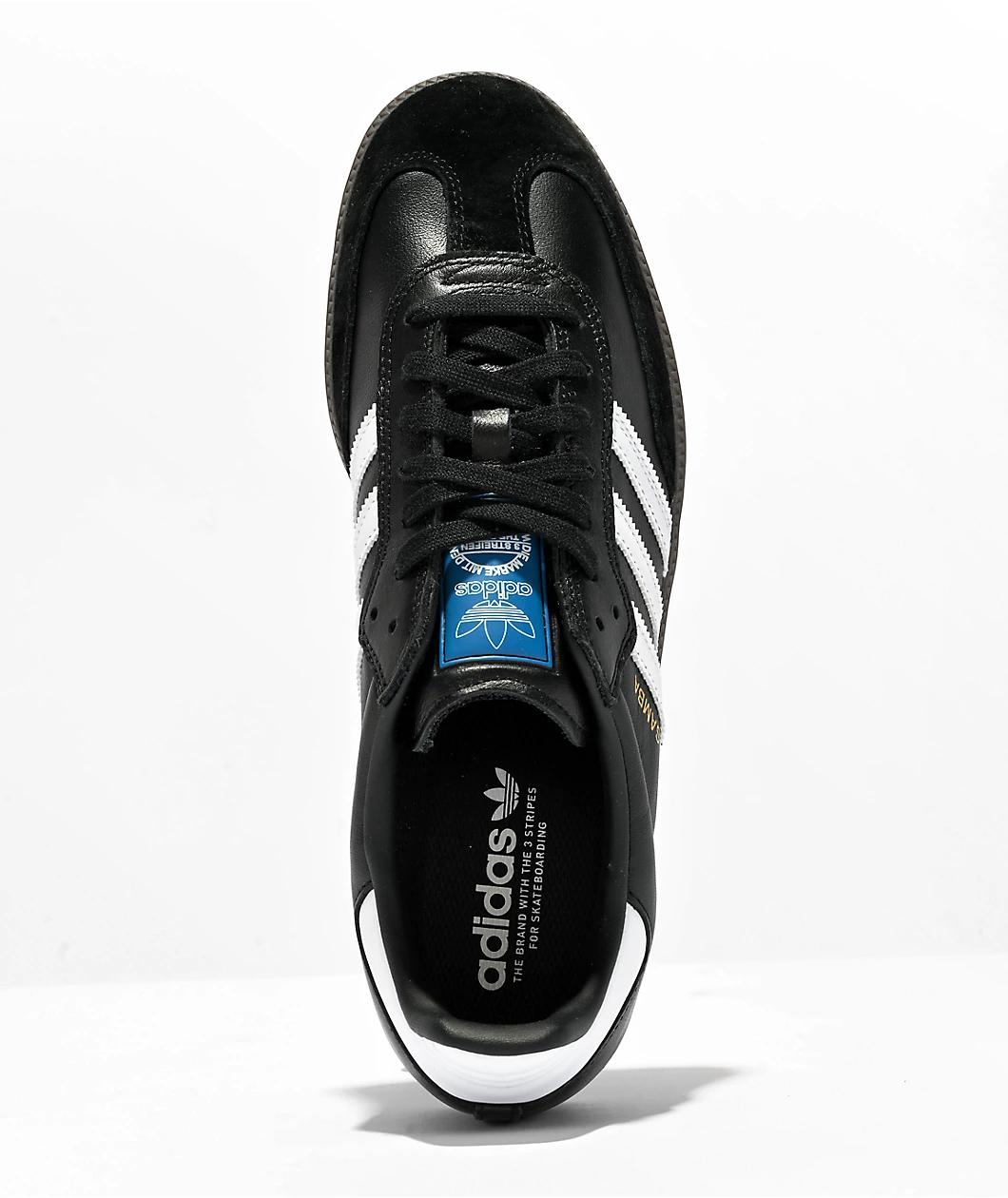 adidas Samba ADV Black, White & Gum Skate Shoes Product Image