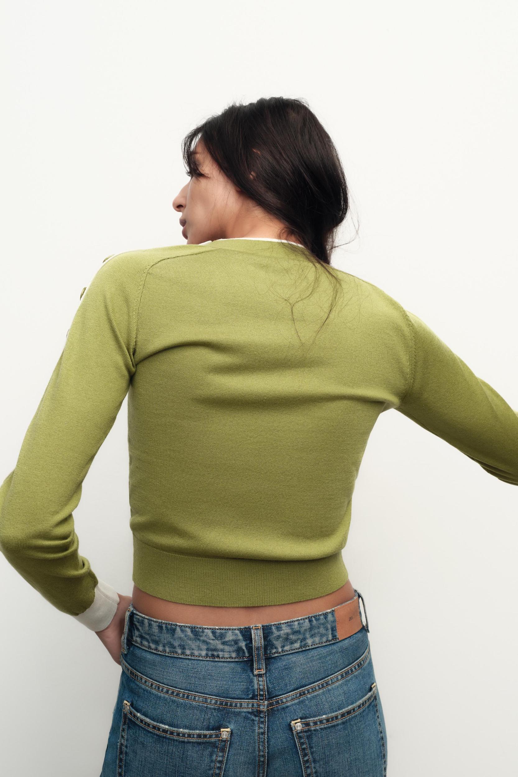 SHOULDER BUTTON KNIT SWEATER Product Image