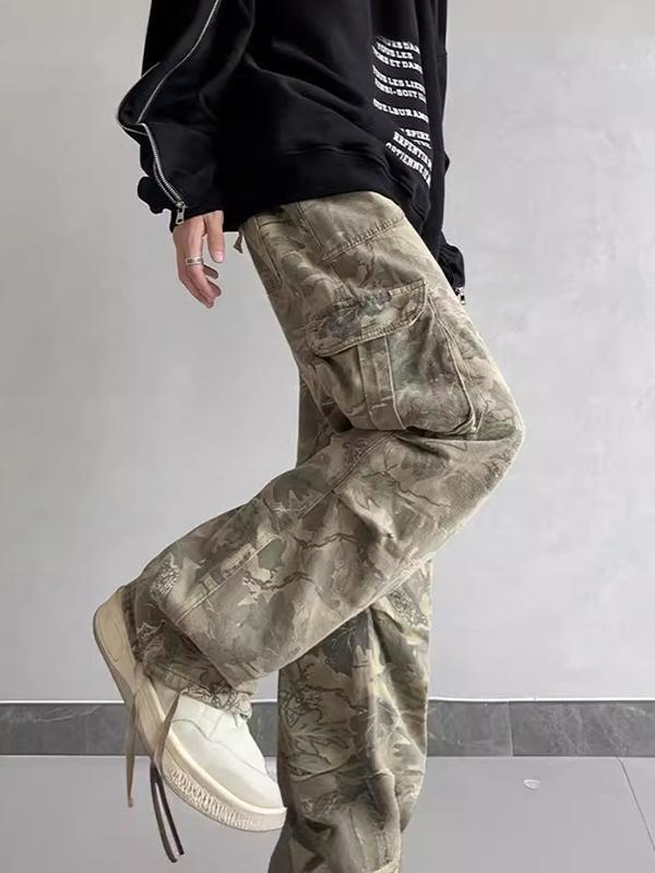 High Street Handsome Men With Loose Straight Legs Loose Jeans Product Image