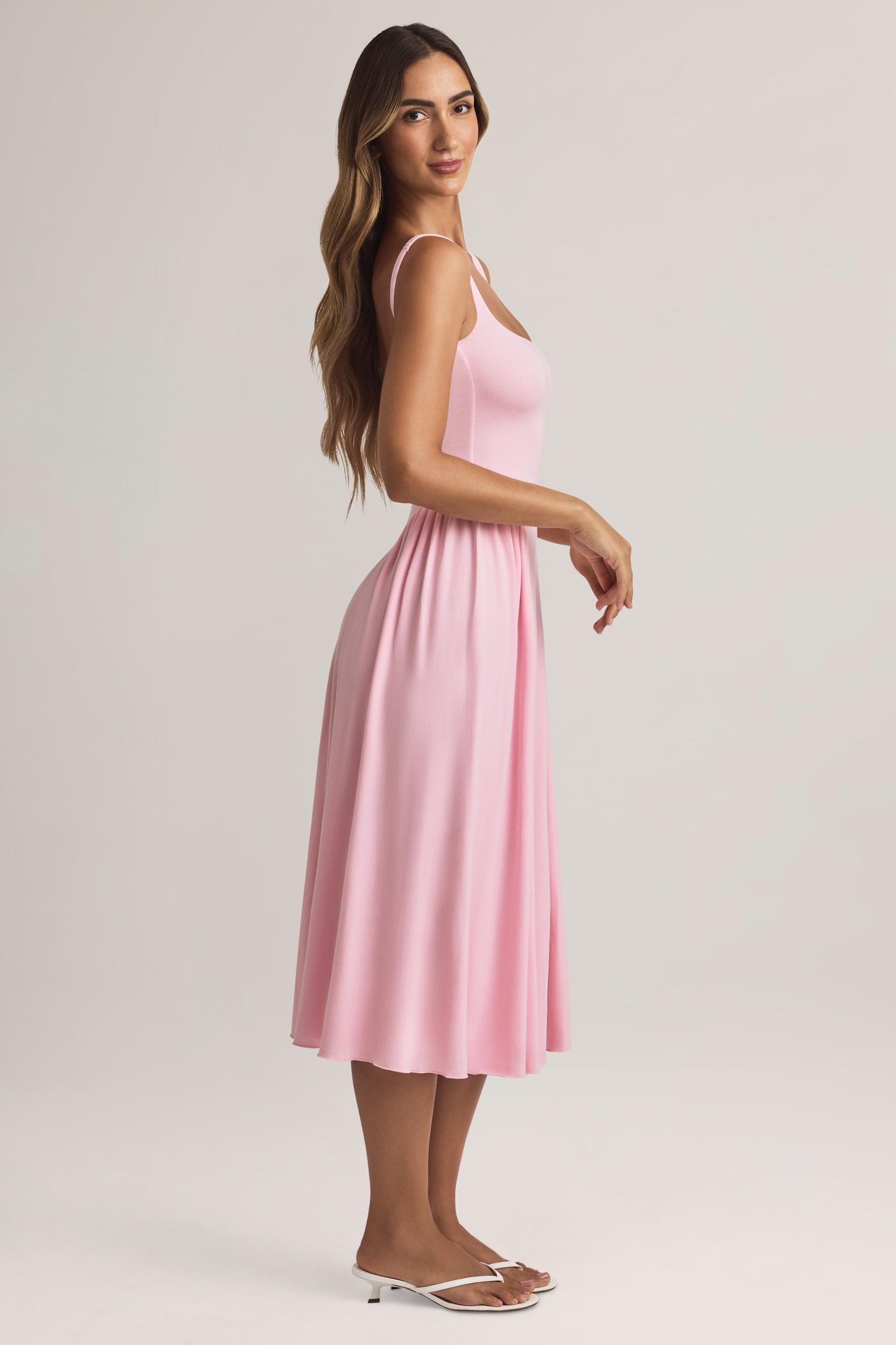 Modal A-Line Midaxi Dress in Pastel Pink Product Image