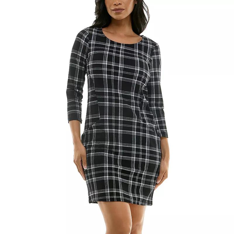 Womens Nina Leonard Textured Crepe Pocket Dress, Womens Product Image