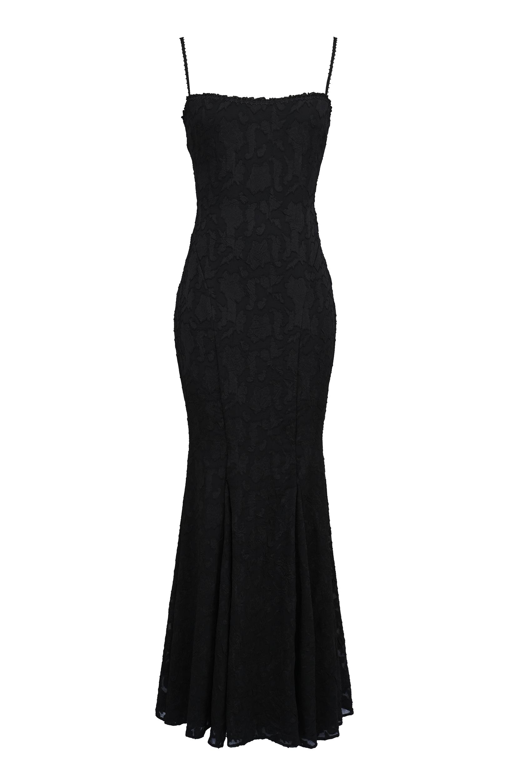 Joan  black lace maxi dress Product Image