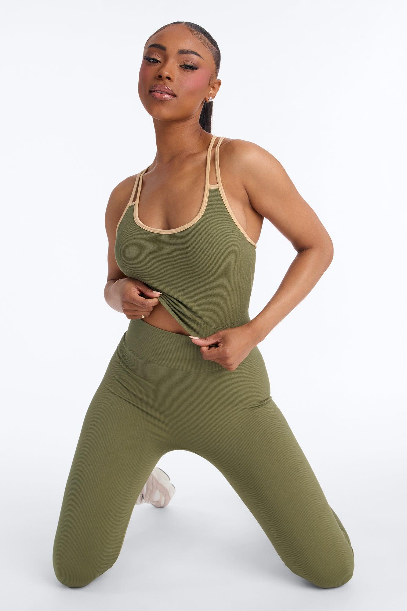 High Impact Seamless Legging Set - Olive Female Product Image